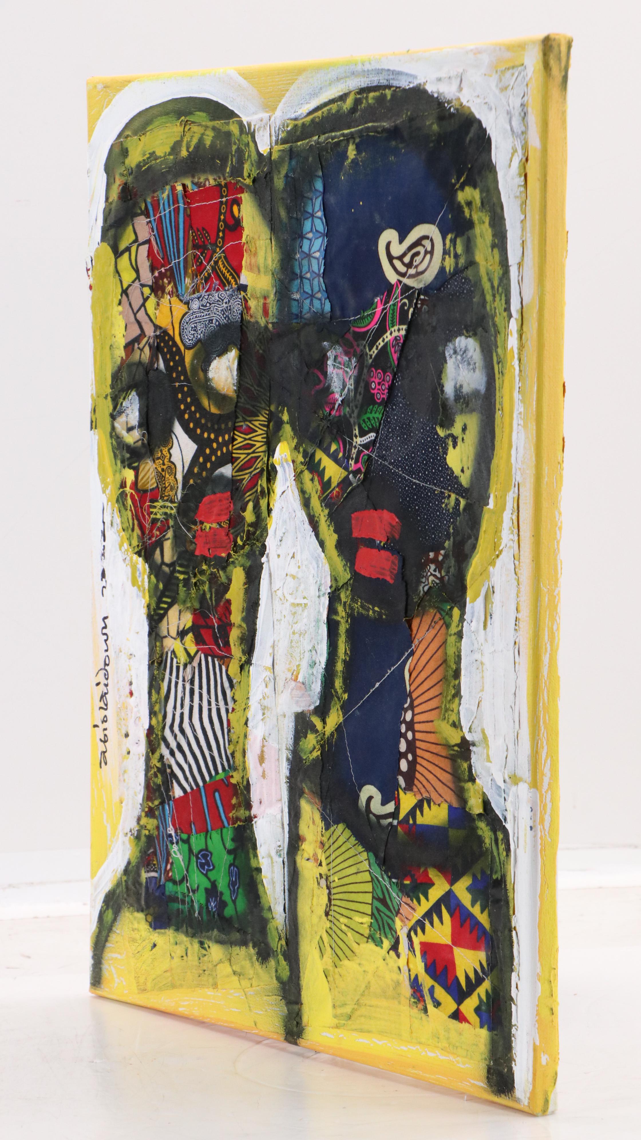 Abiola Idowu Stylized Mixed Media Portrait "My Love," 2022