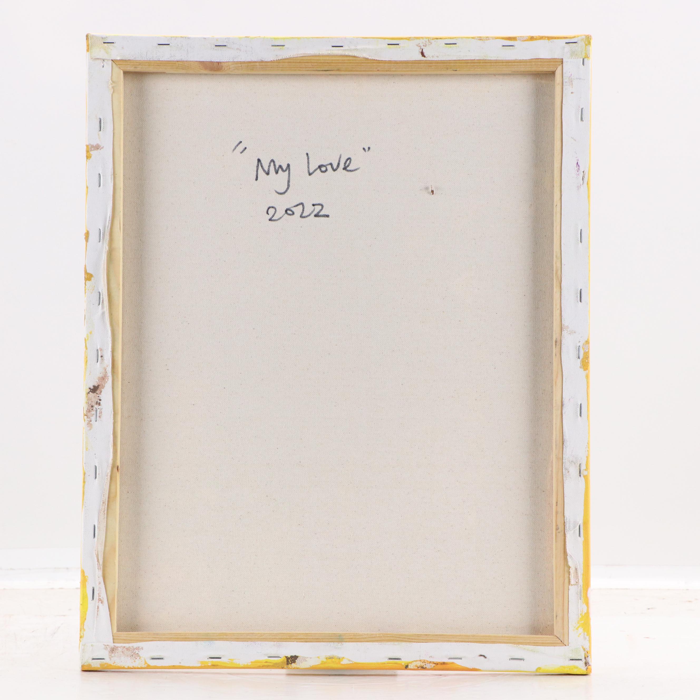 Abiola Idowu Stylized Mixed Media Portrait "My Love," 2022