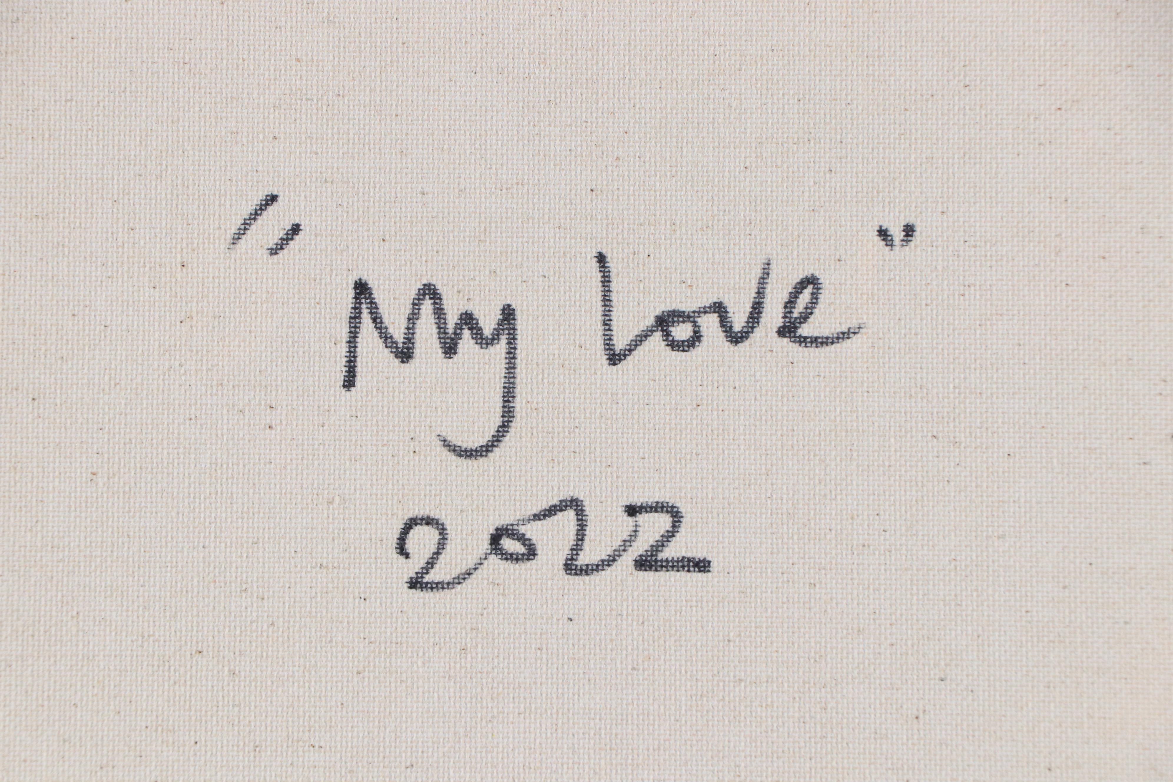 Abiola Idowu Stylized Mixed Media Portrait "My Love," 2022