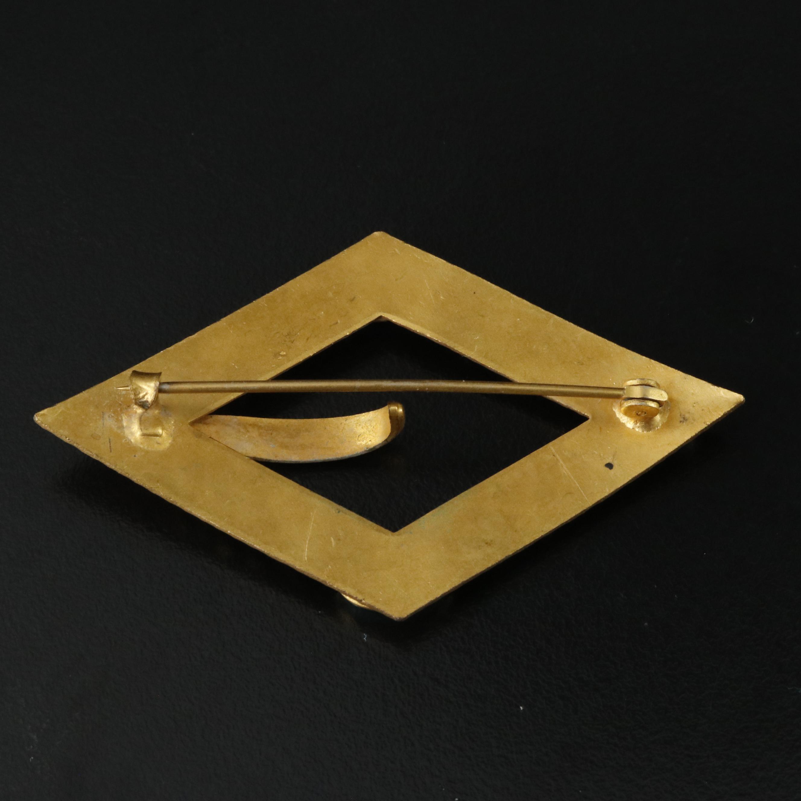 Art Nouveau Imitation Turquoise Buckle Brooch