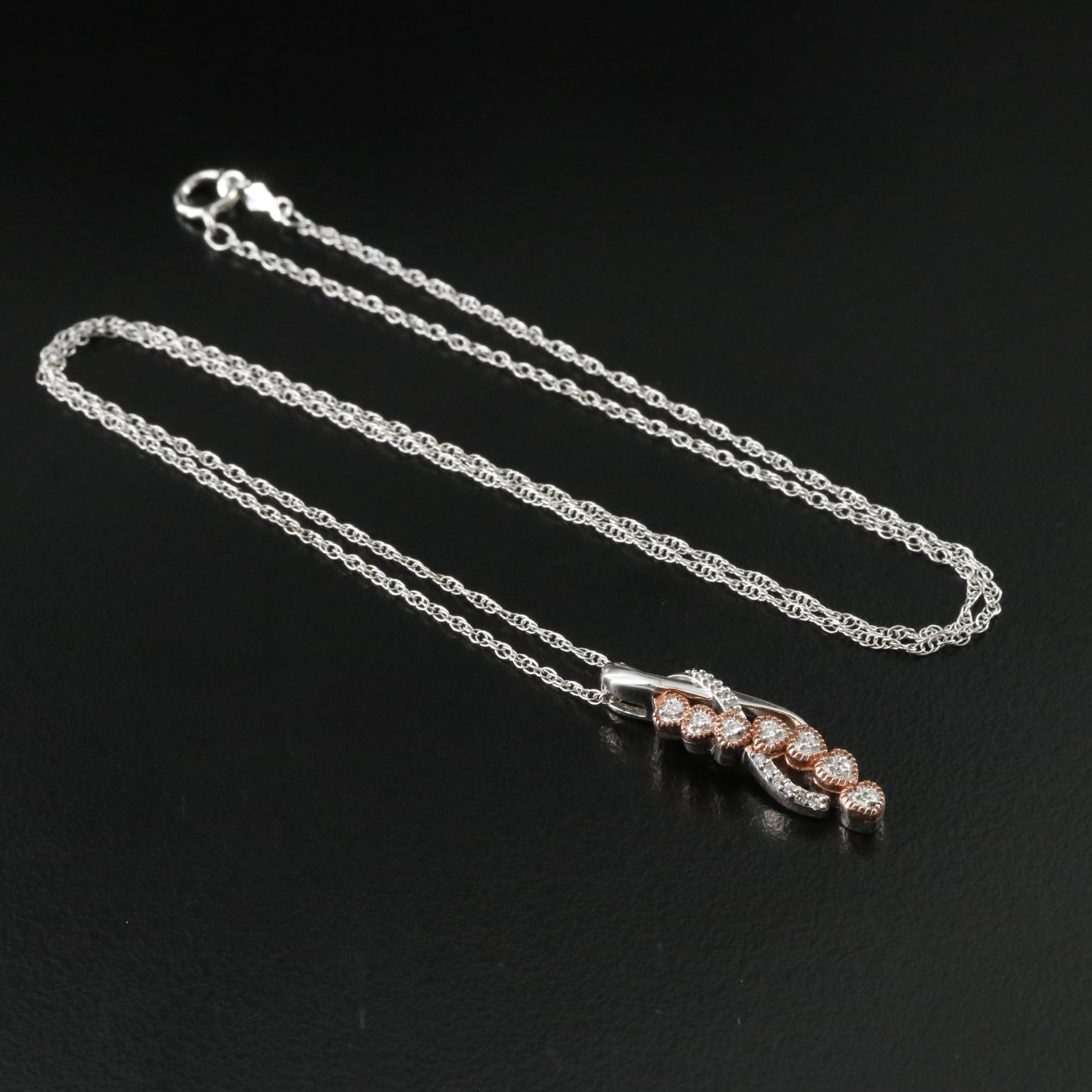 Sterling CZ Twist Pendant Necklace