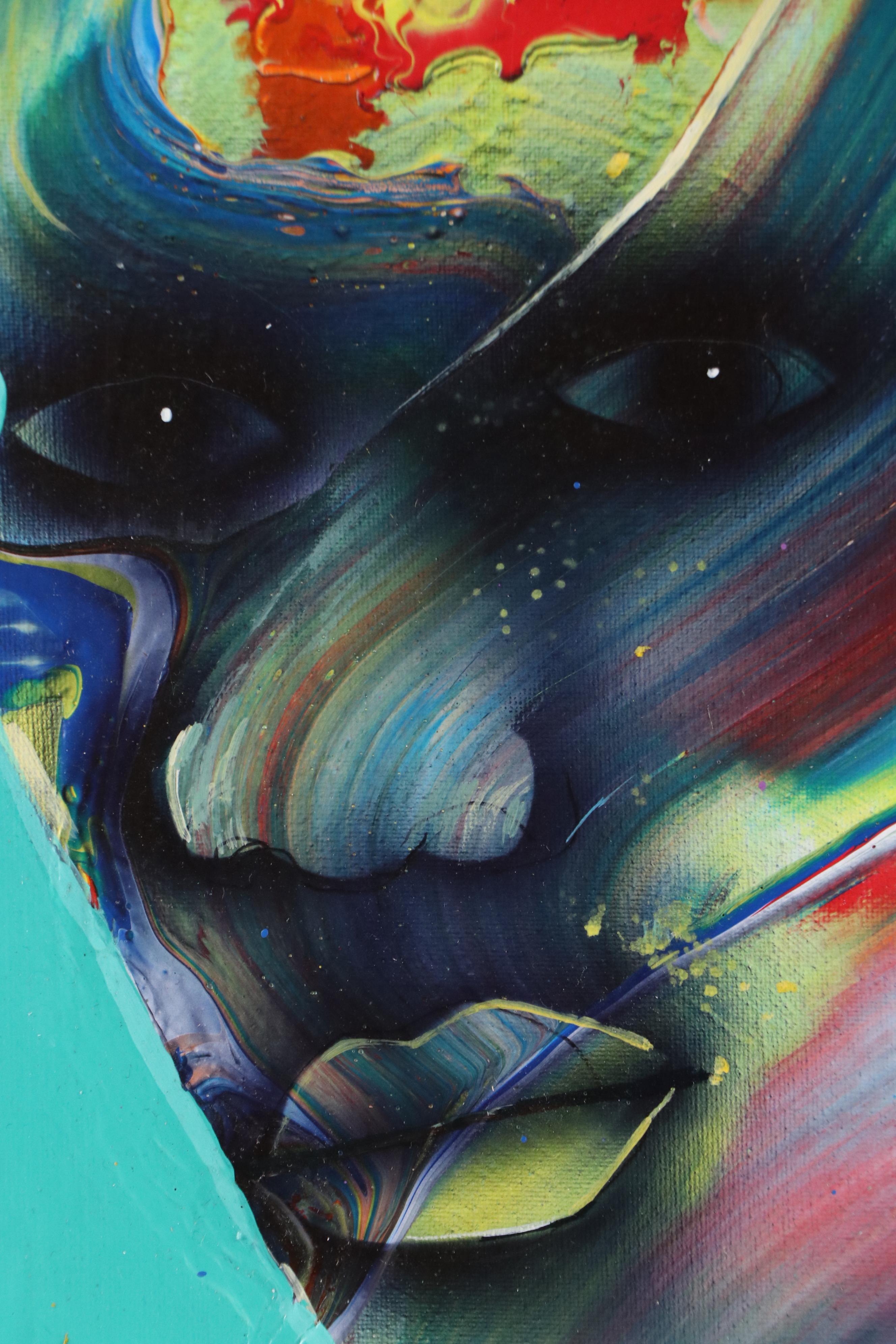 Abiola Idowu Stylized Acrylic Portrait "Drama at the Party," 2023