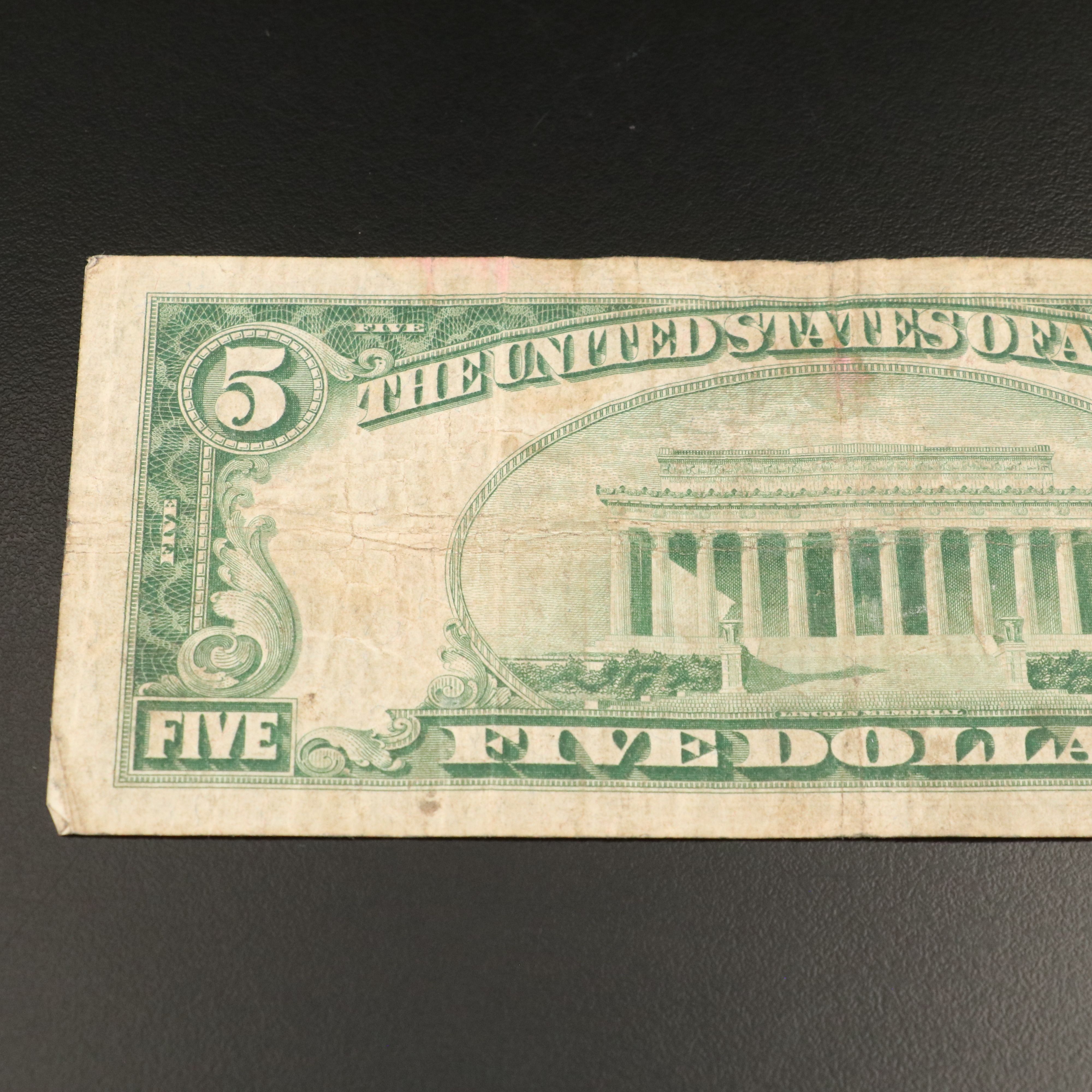 1929 Five Dollar National Bank Note From The Lincoln National Bank  Cincinnati