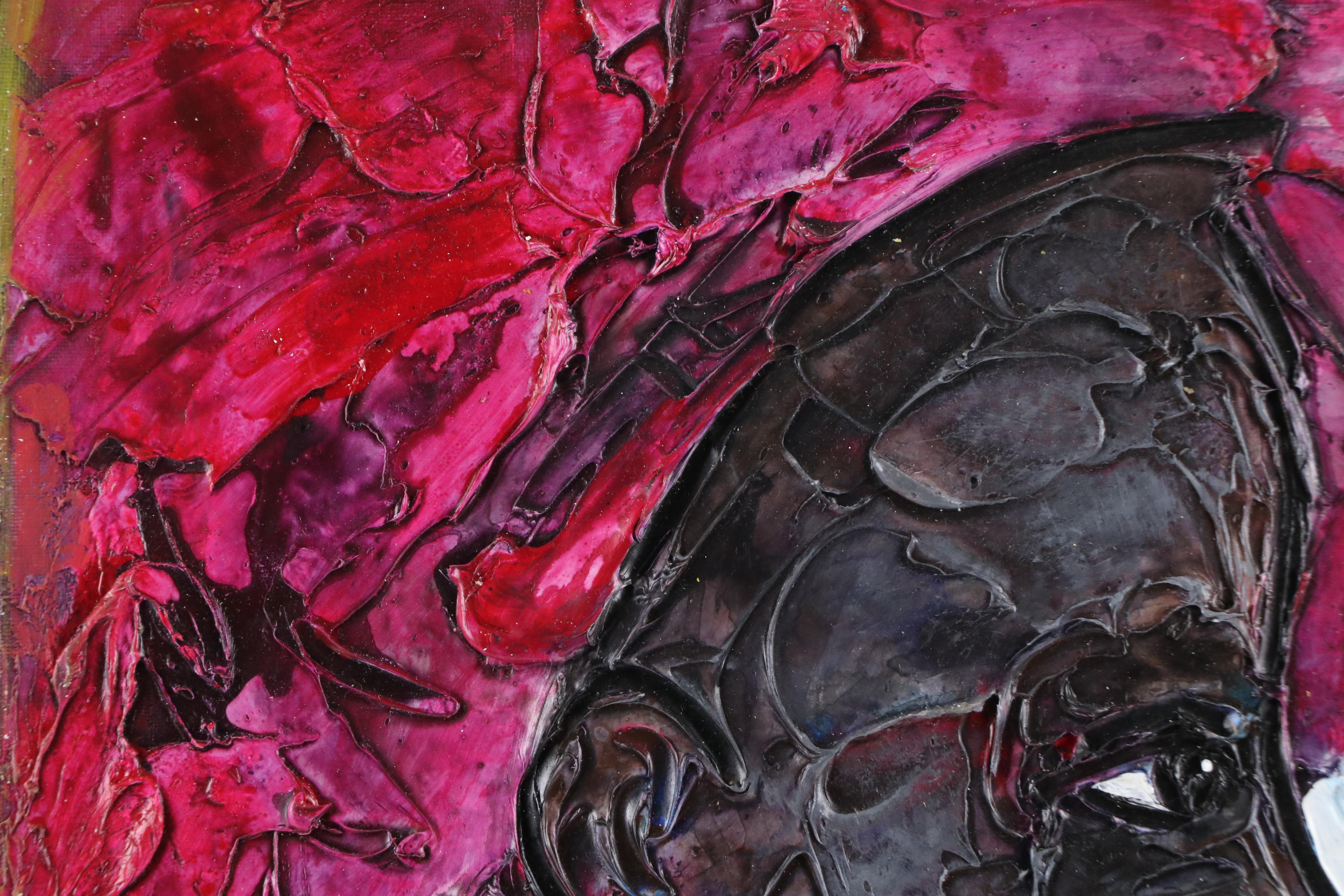 Abiola Idowu Stylized Mixed Media Portrait "Omolayo (Child of Joy)," 2024