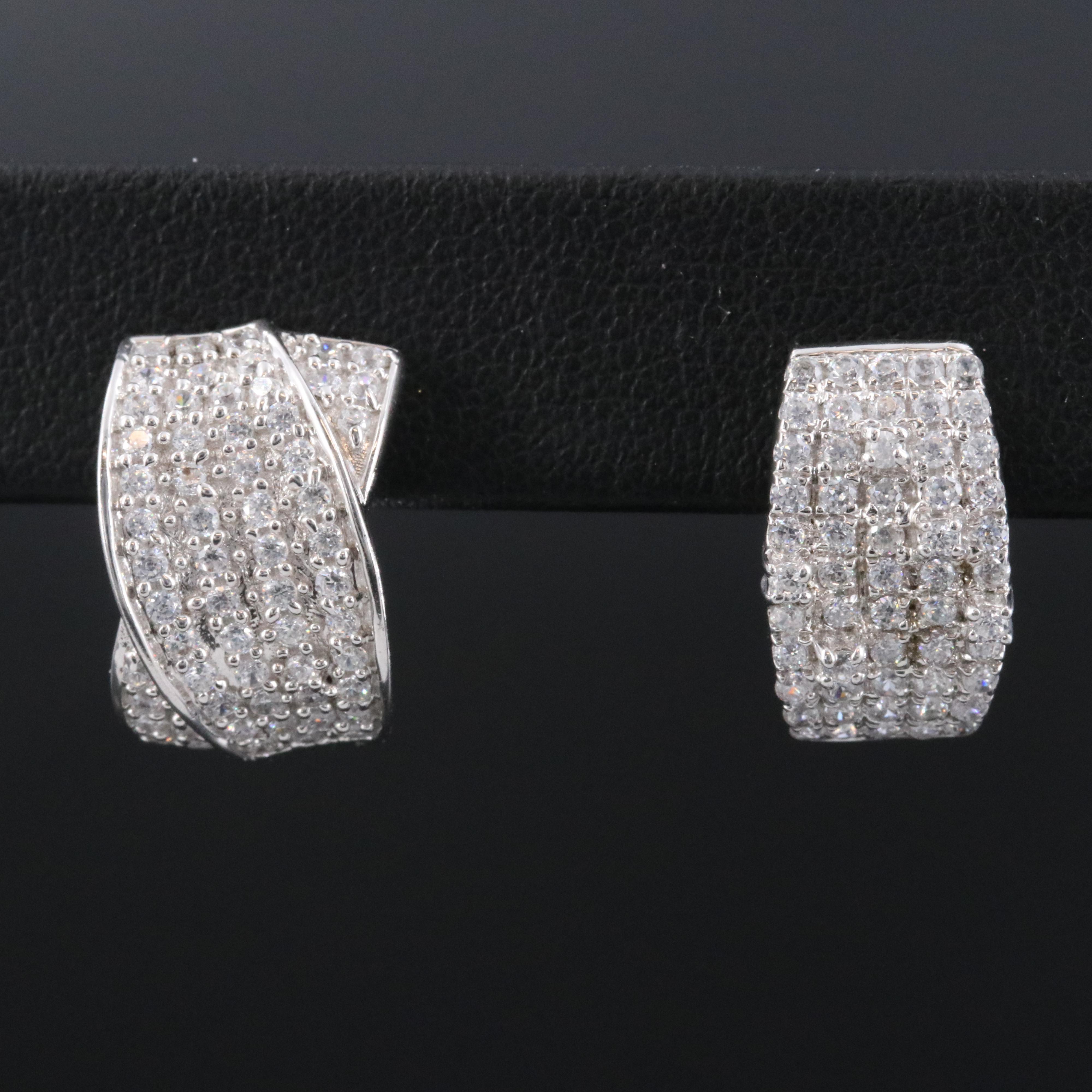 Sterling CZ Hoop Earrings