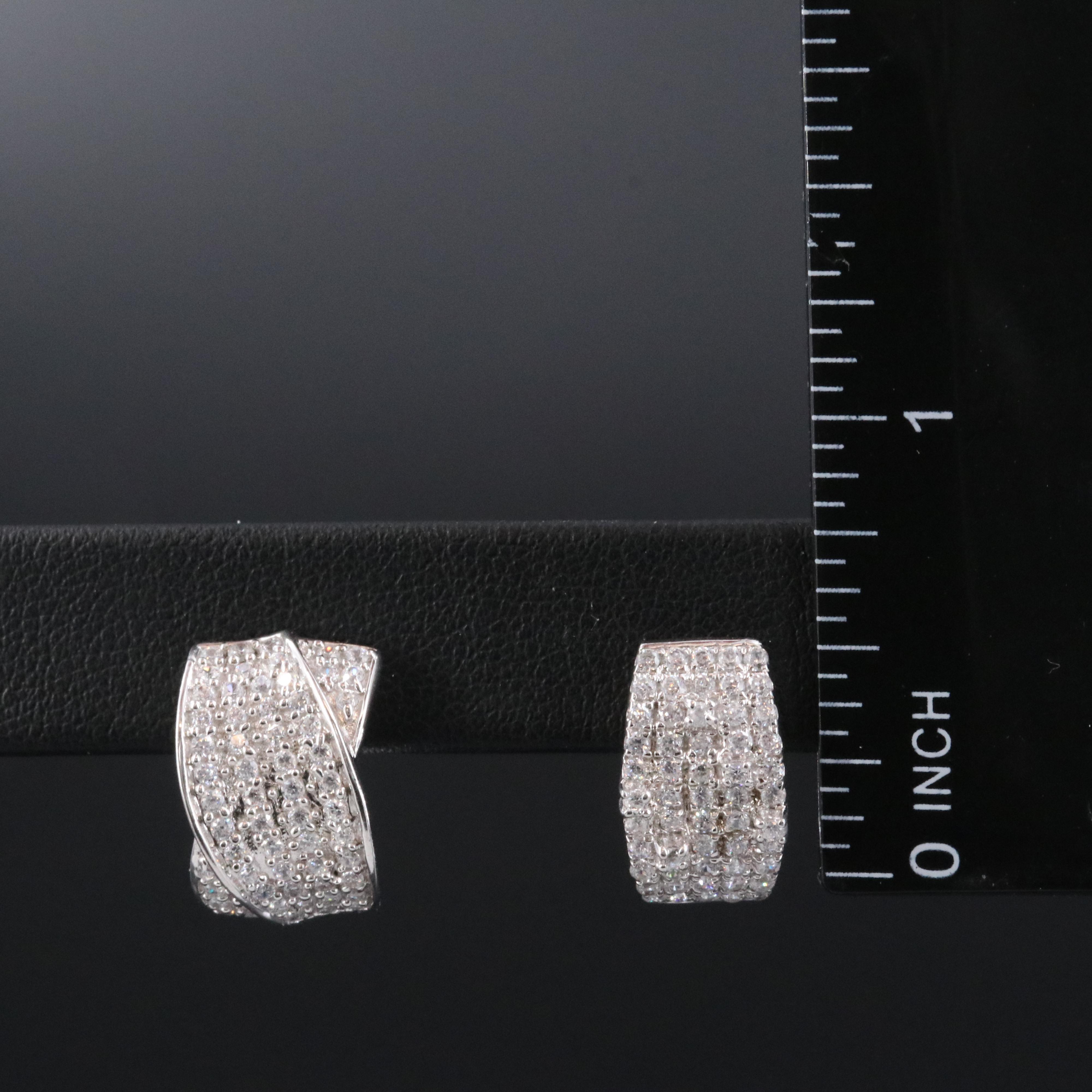 Sterling CZ Hoop Earrings