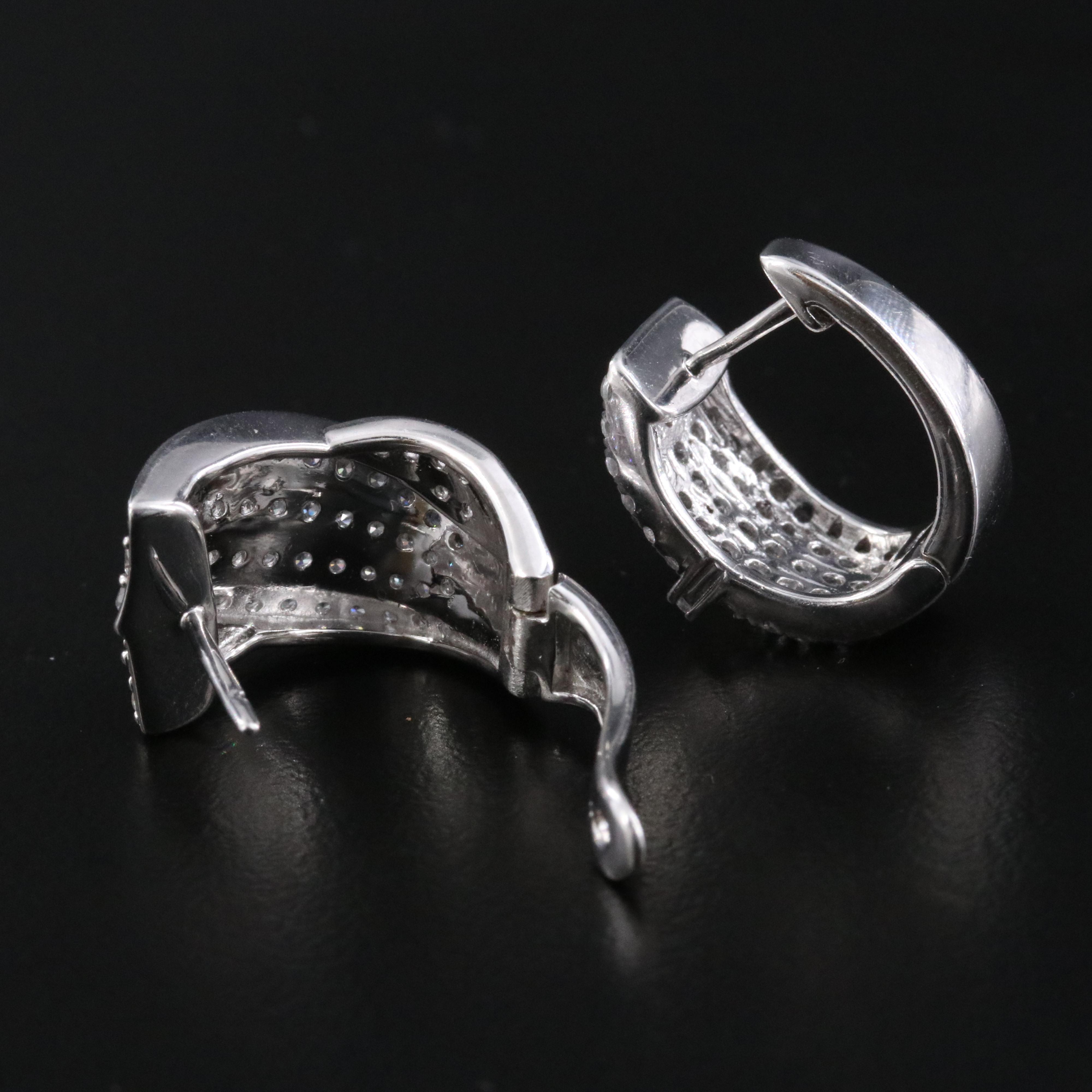 Sterling CZ Hoop Earrings