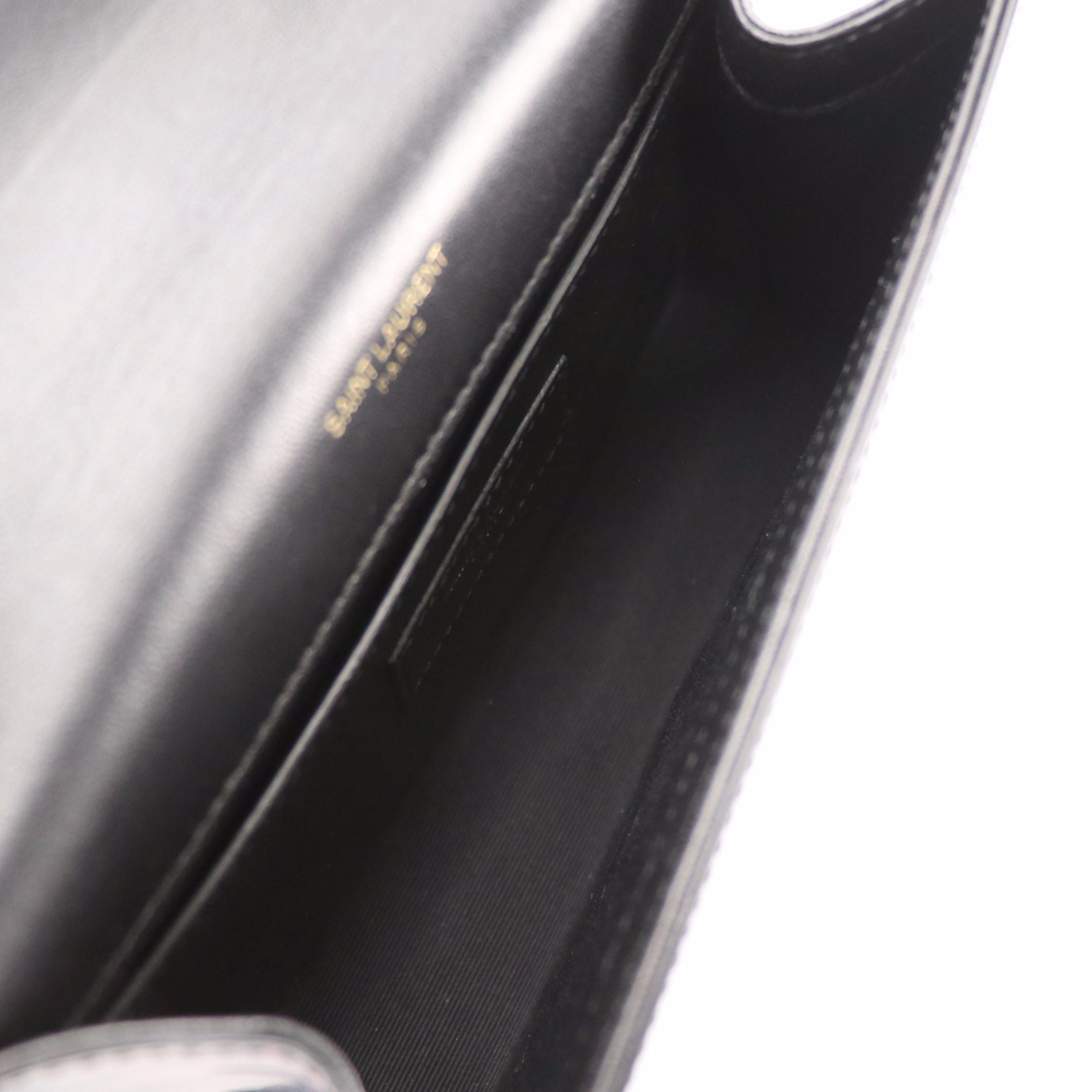 Saint Laurent Small Kate YSL Crossbody Bag in Blue Glitter Patent Leather