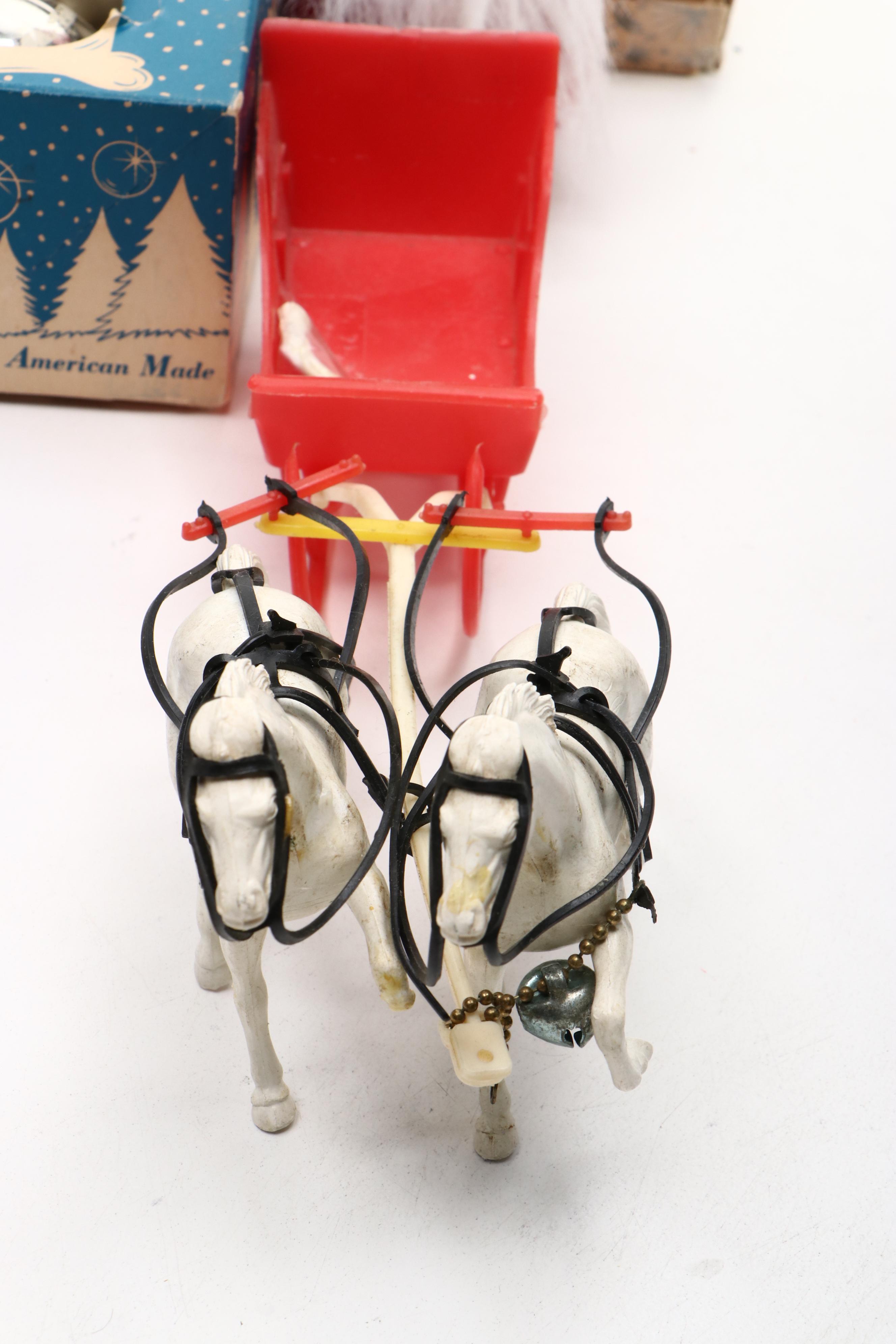 Vintage Silvered Glass with Other Christmas Ornaments, Figurines and More