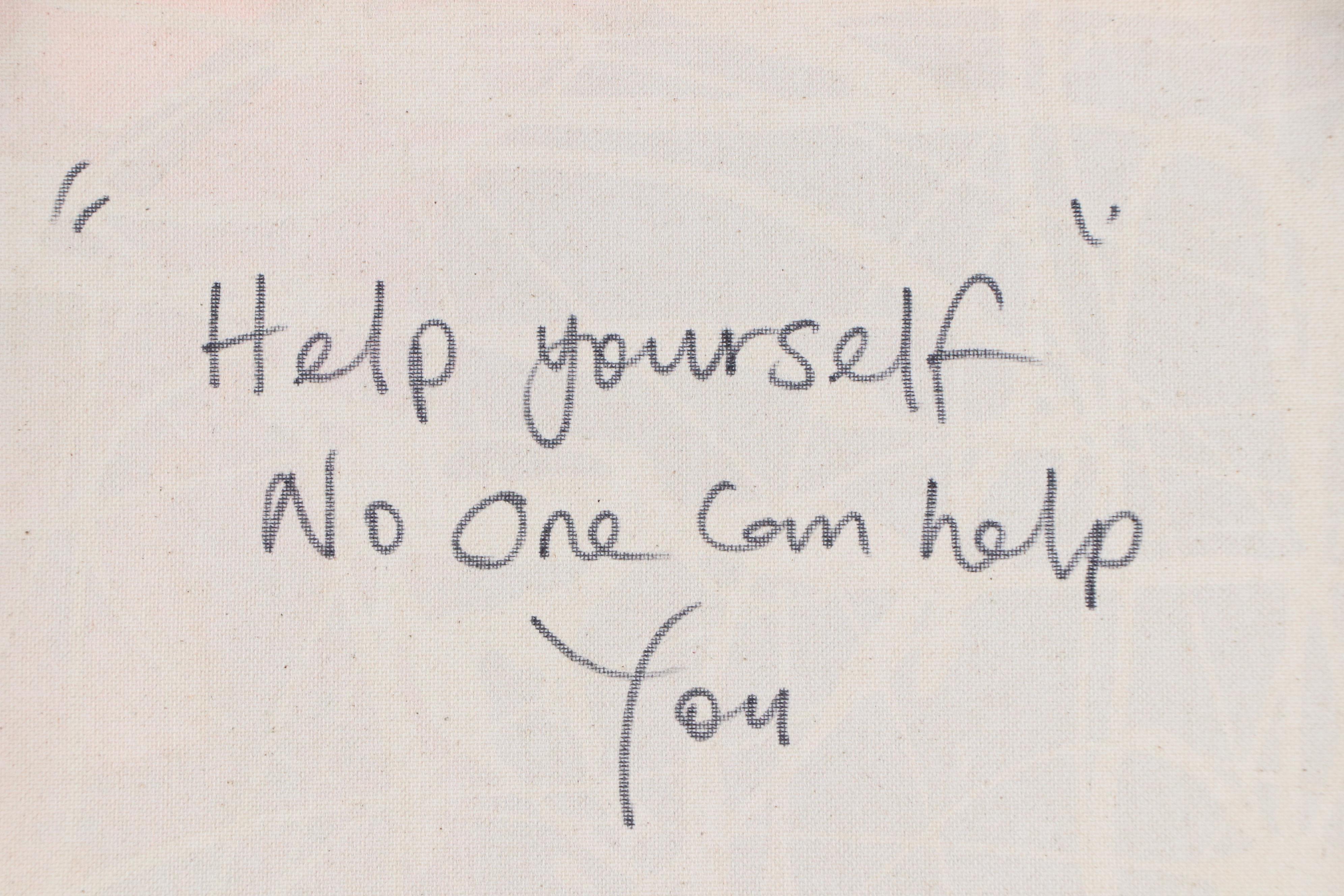 Abiola Idowu Stylized Mixed Media Portrait "Help Yourself," 2022