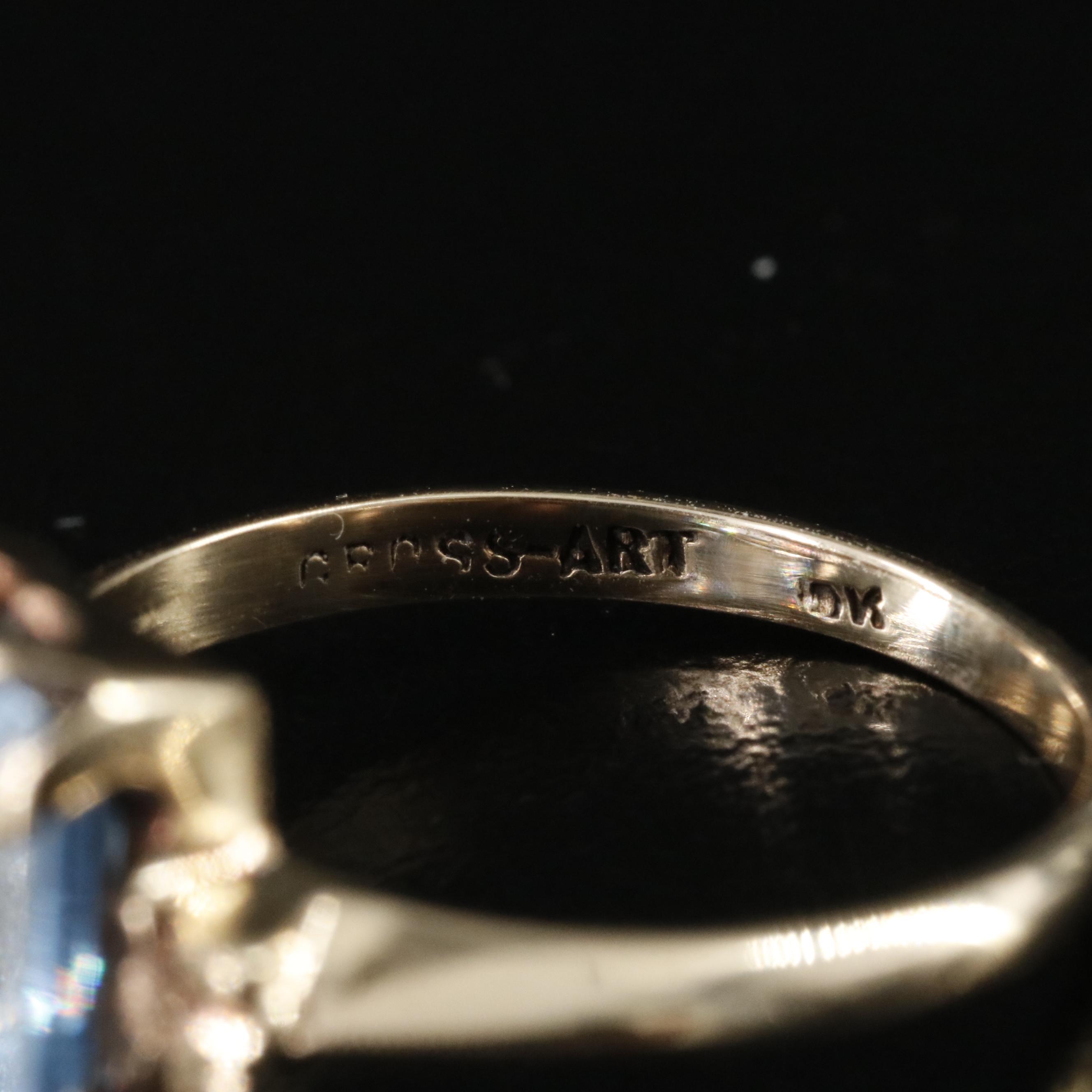 Vintage 10K Spinel Flower Ring