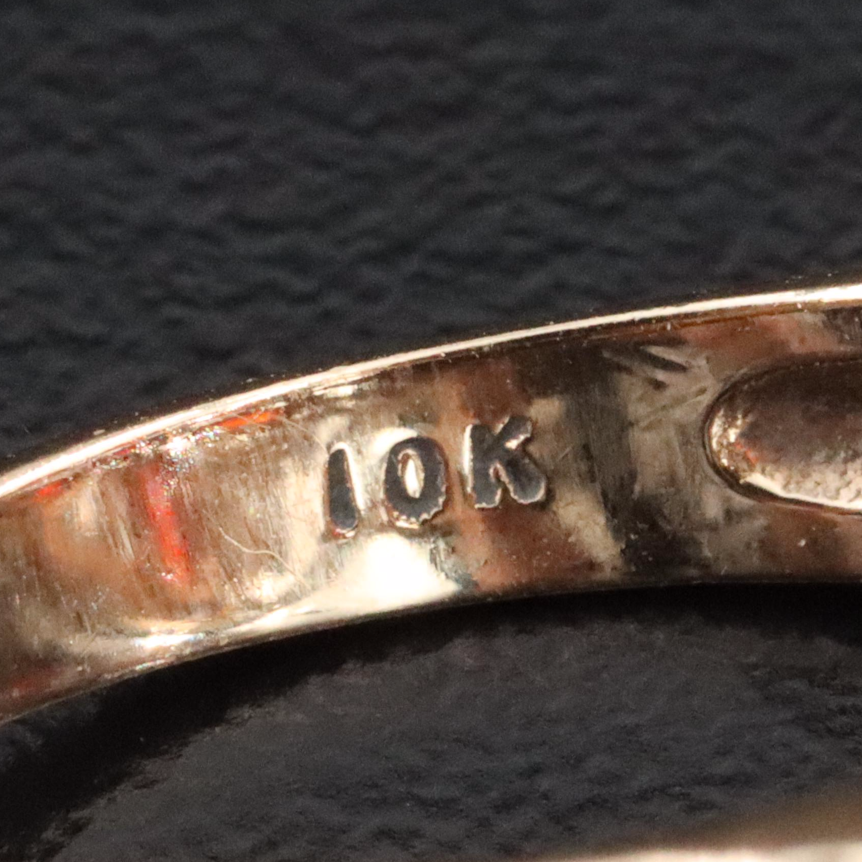 10K Garnet Flower Ring