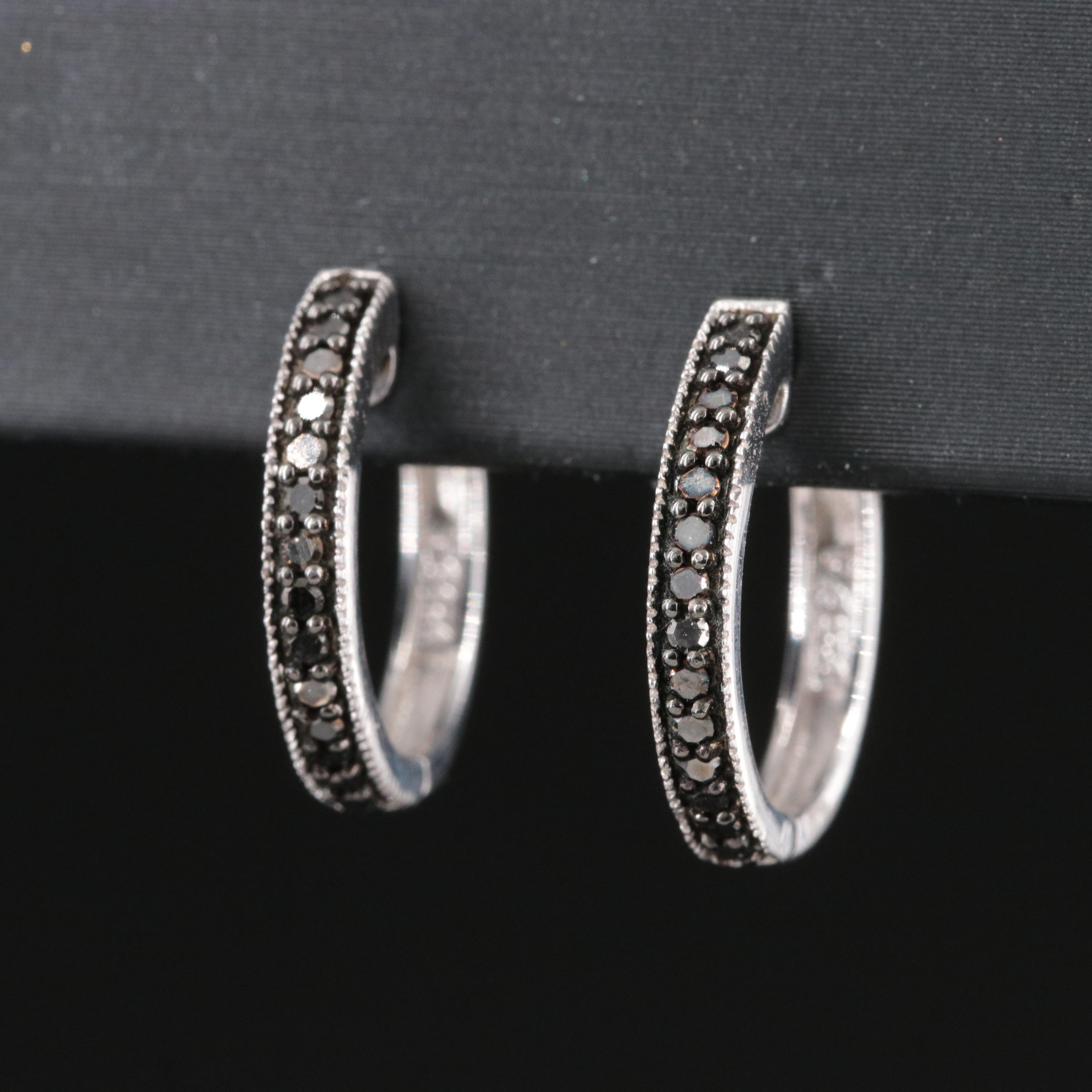 Sterling Lab Grown Diamond Hoops