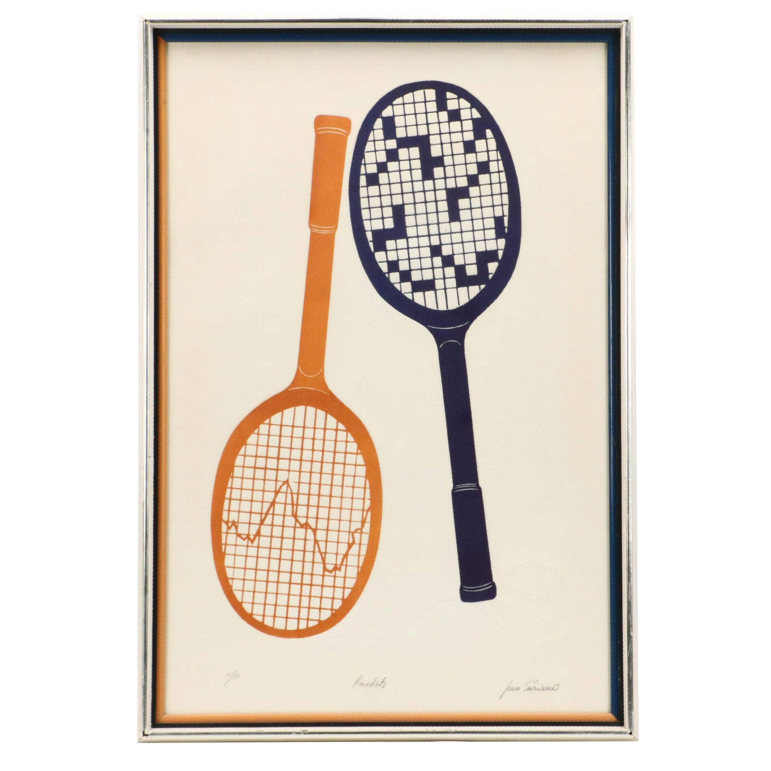 Jean Sariano Color Etching "Rackets"