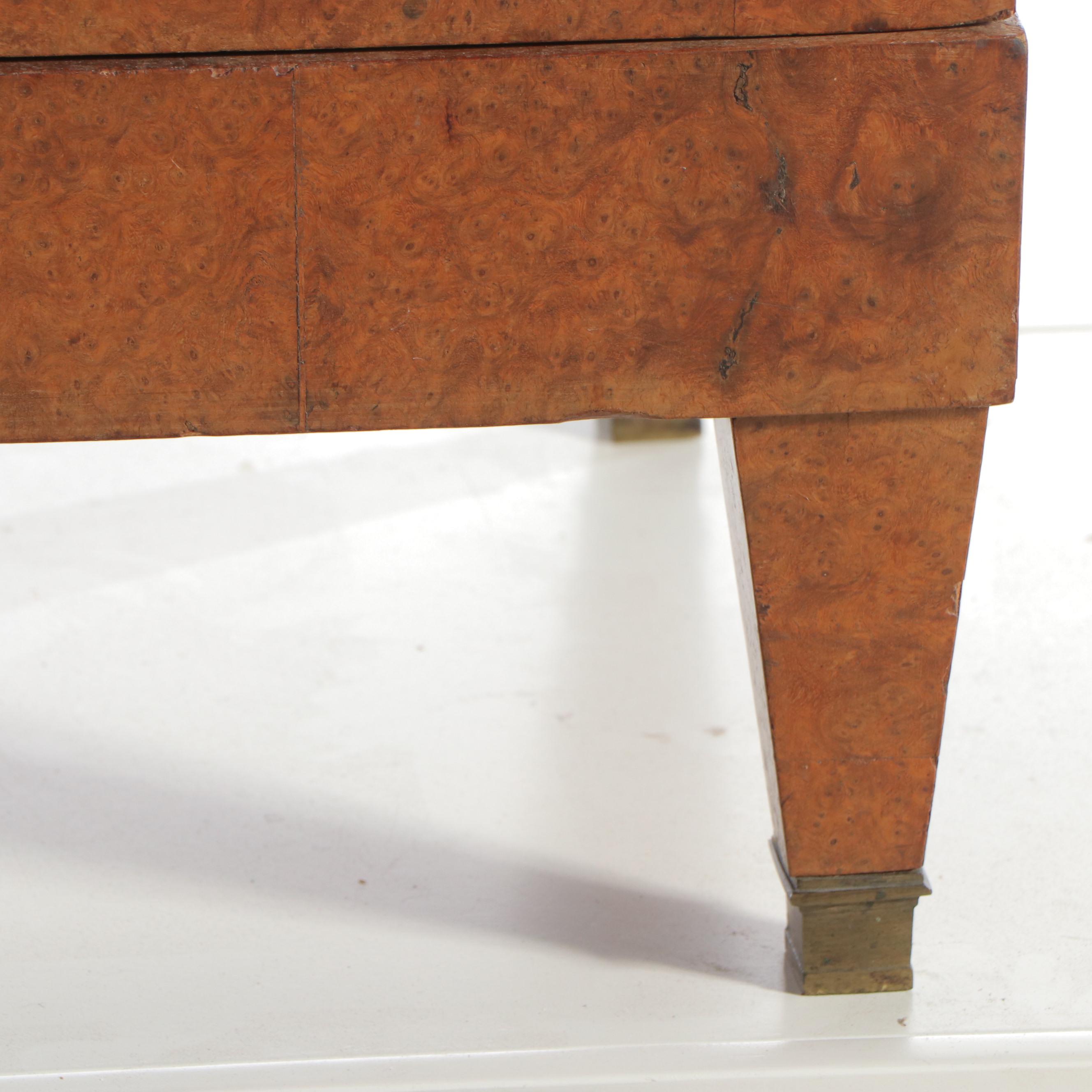 French Art Nouveau Style Bird's-Eye Maple Knockdown Wardrobe