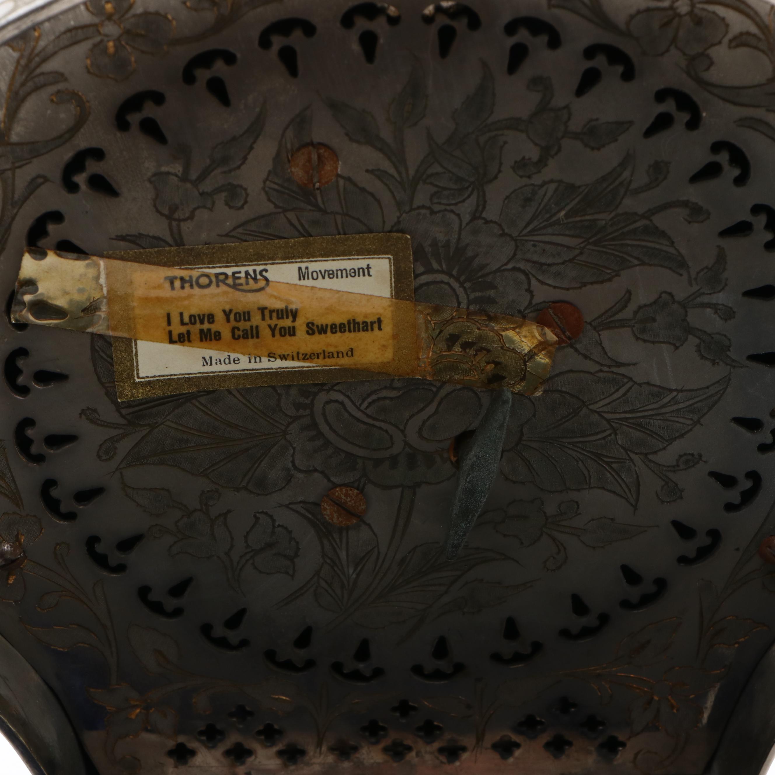 Thorens Silver Plate Shell-Shaped Music Box