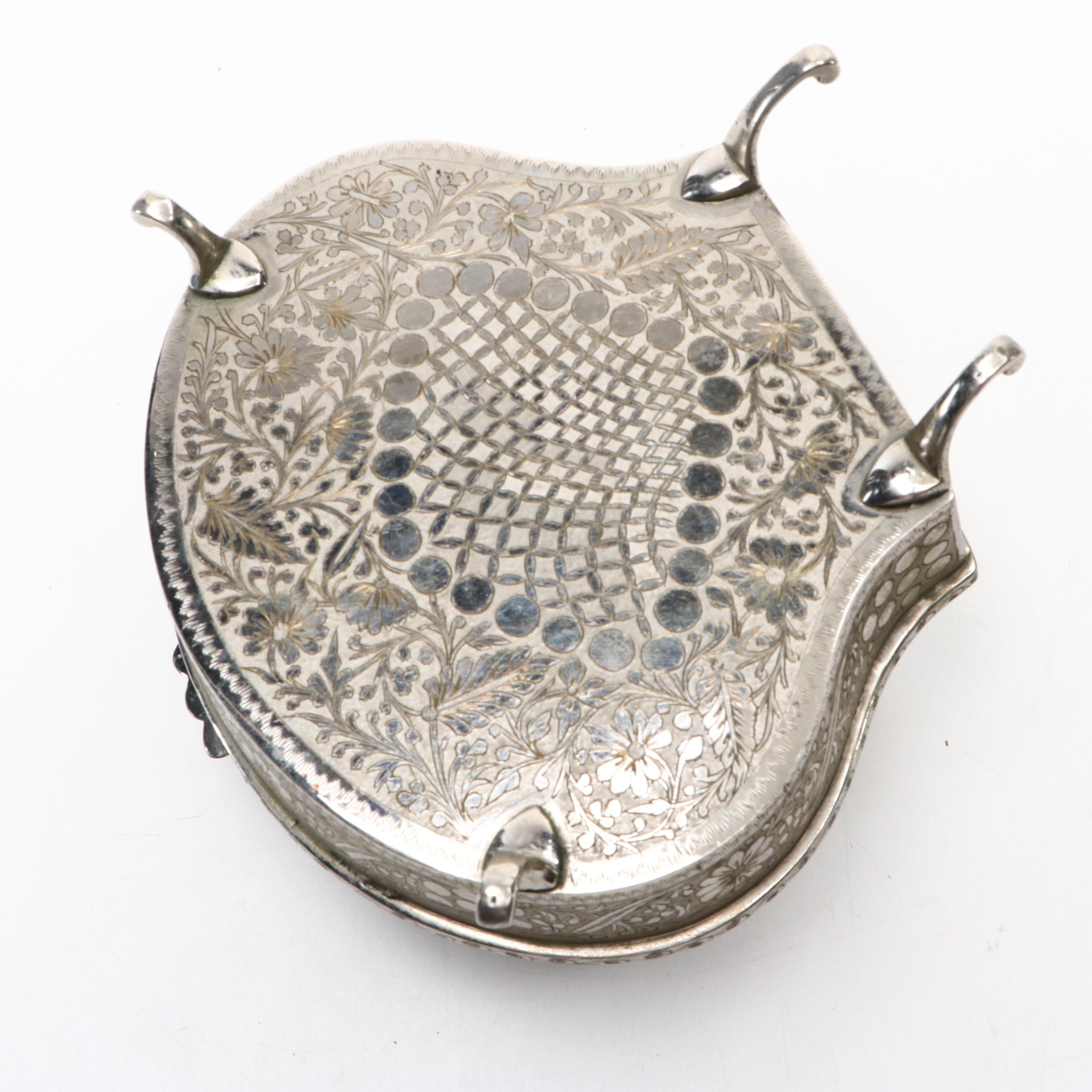 Thorens Silver Plate Shell-Shaped Music Box