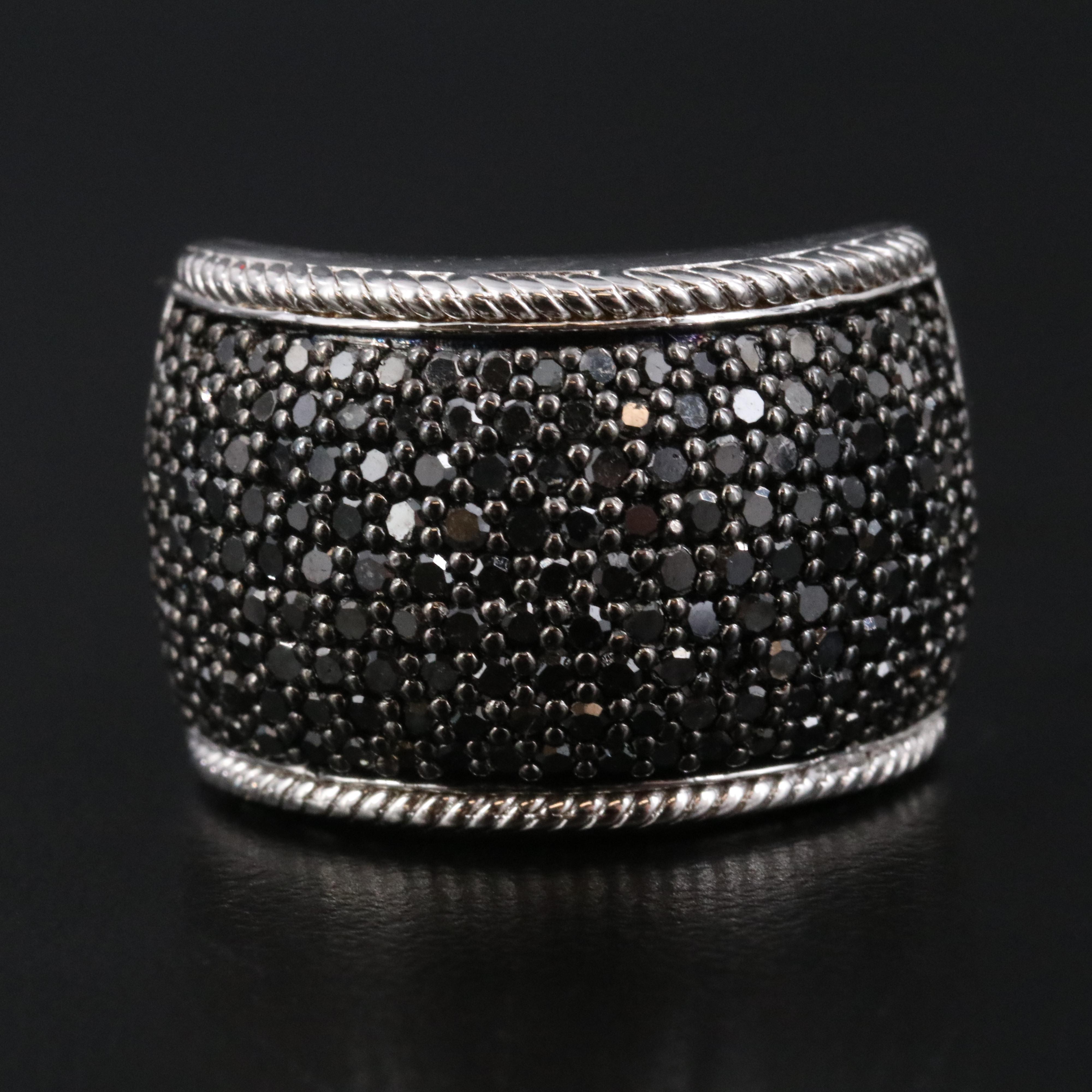 Sterling 1.53 CTW Fancy Black Diamond Ring