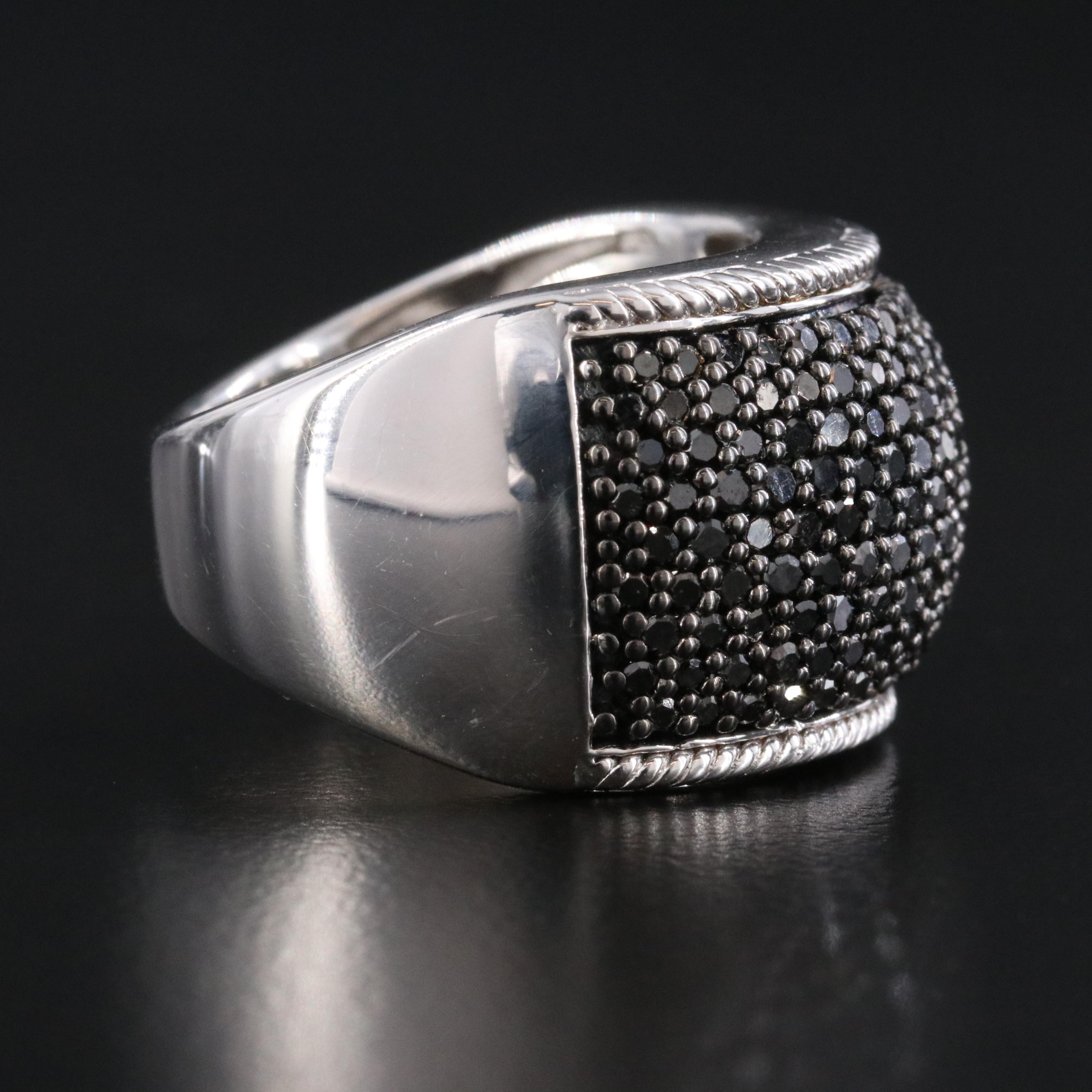 Sterling 1.53 CTW Fancy Black Diamond Ring