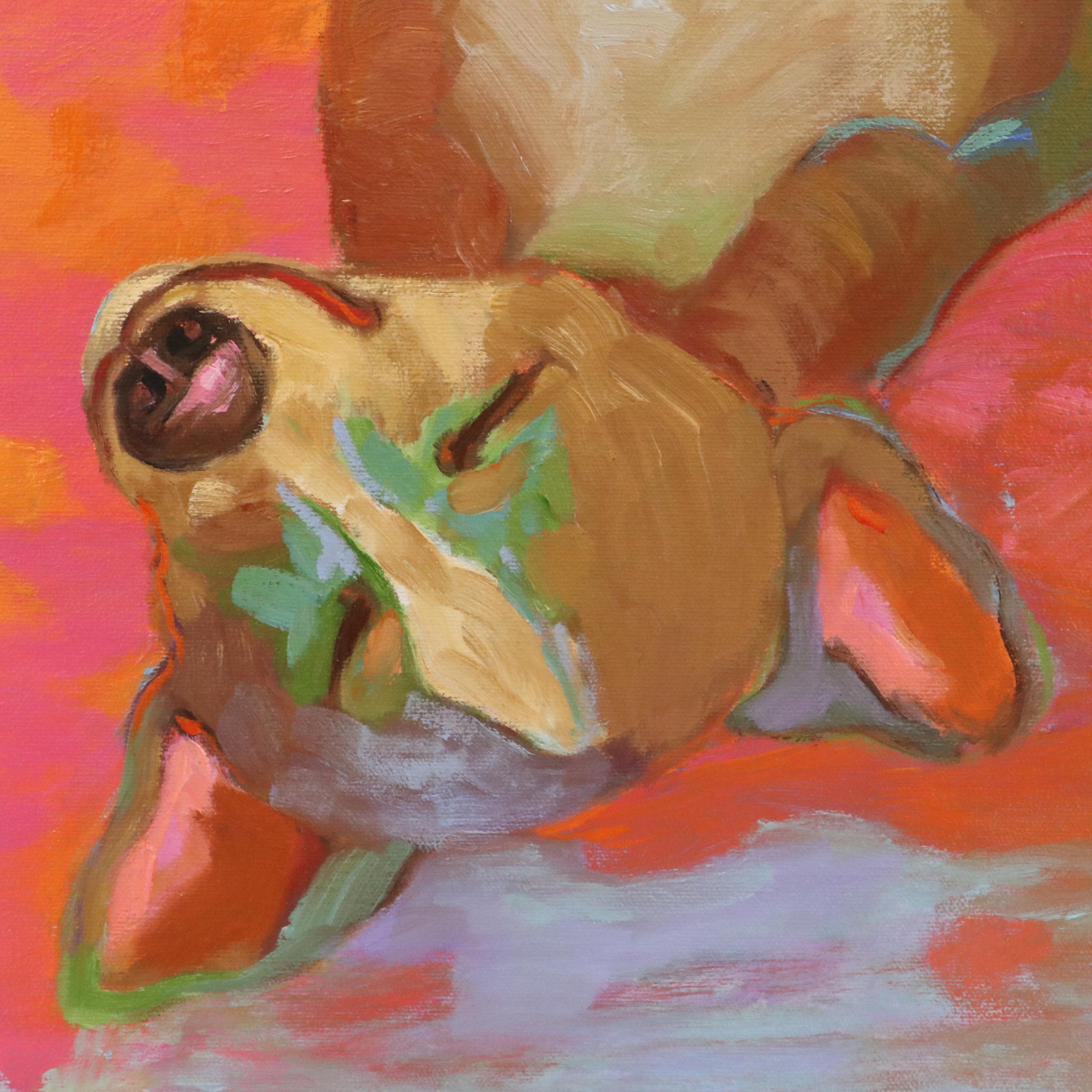 Martha Newfield Modern Oil Painting "Dog Dreams," 2008