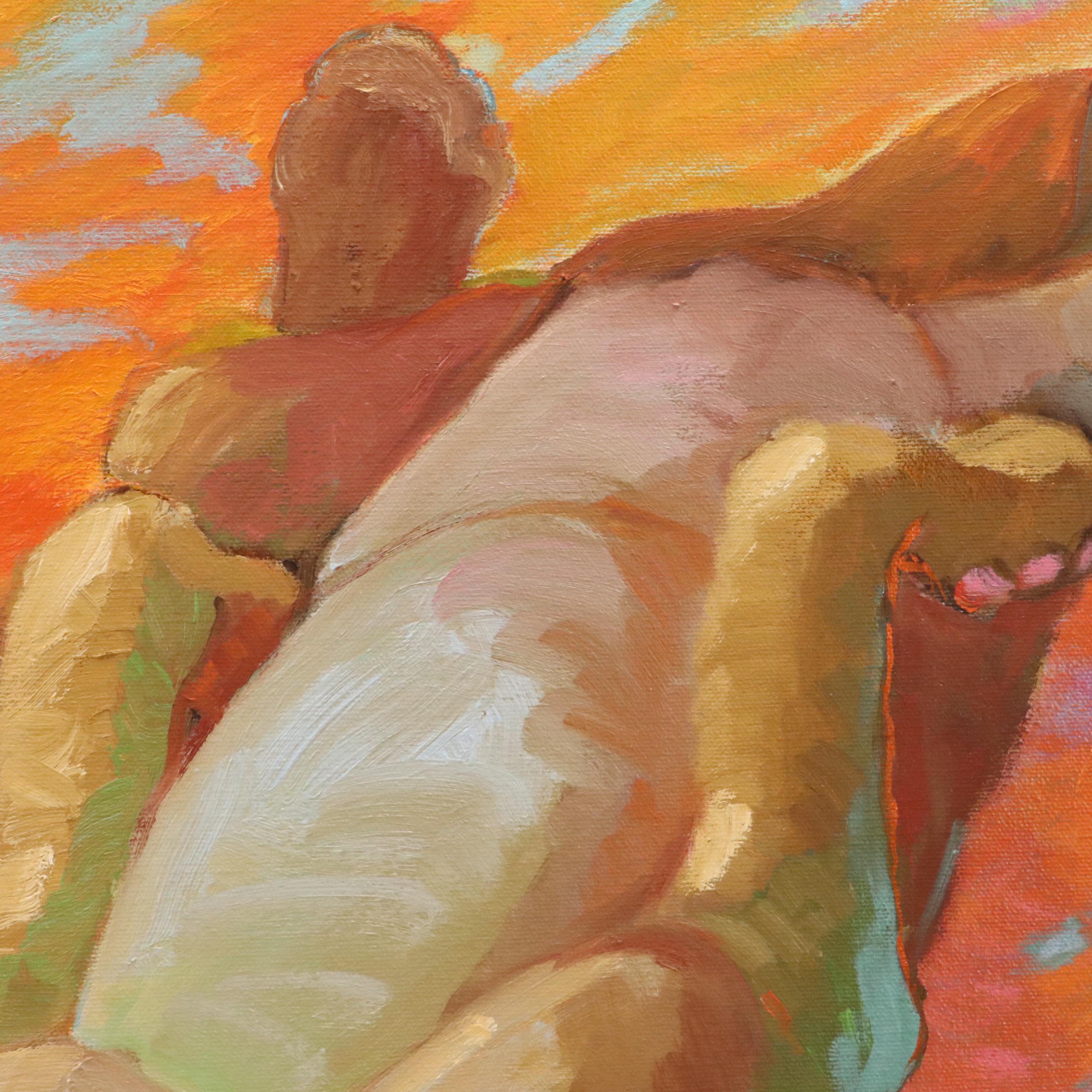 Martha Newfield Modern Oil Painting "Dog Dreams," 2008