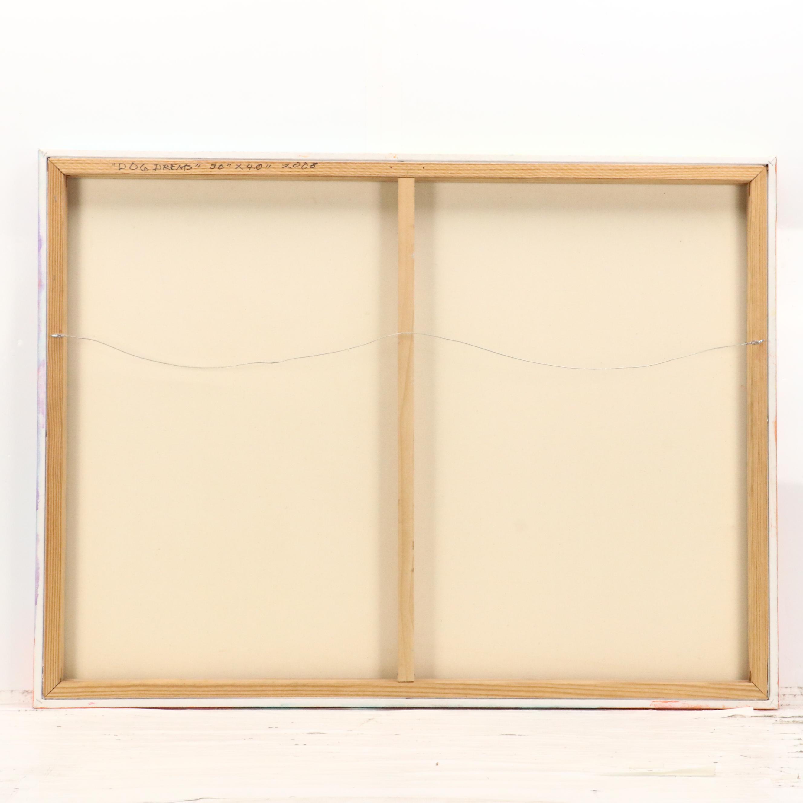 Martha Newfield Modern Oil Painting "Dog Dreams," 2008