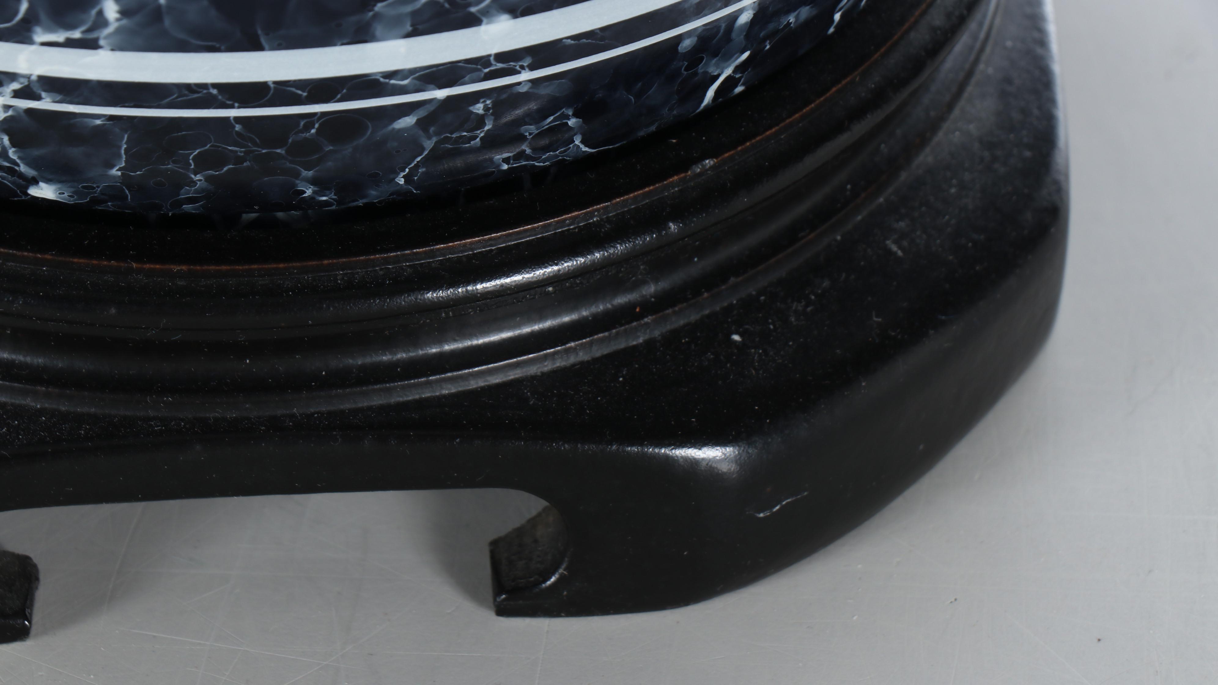 Blue and White Urn Ceramic Table Lamps on Wood Base with Pleated Fabric Shades