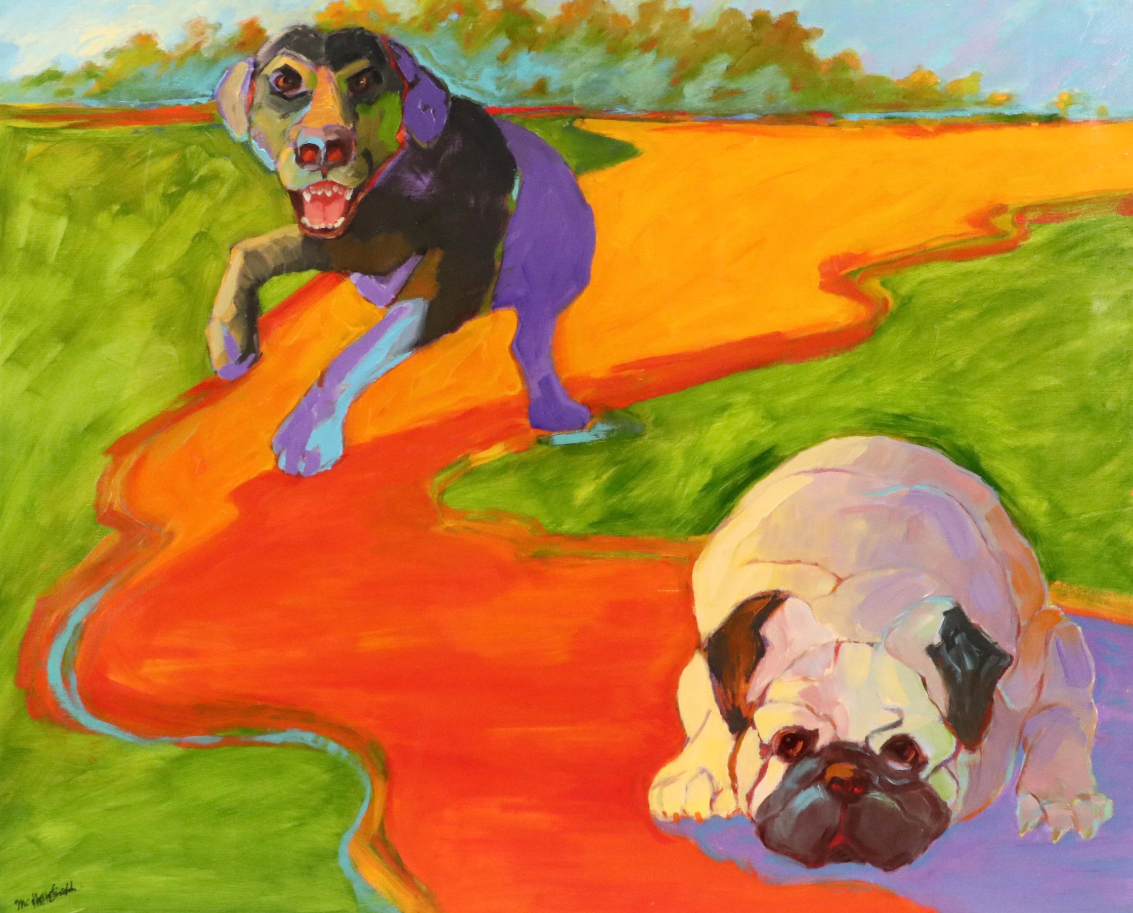 Martha Newfield Modern Oil Painting "Playground Bully," 2008
