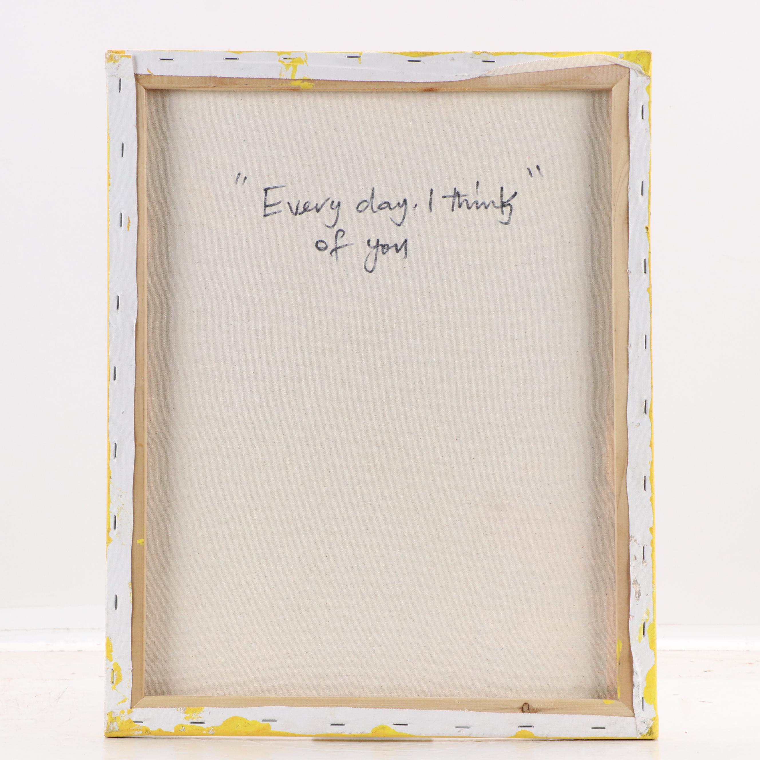 Abiola Idowu Stylized Mixed Media Portrait "Every Day, I Think," 2022