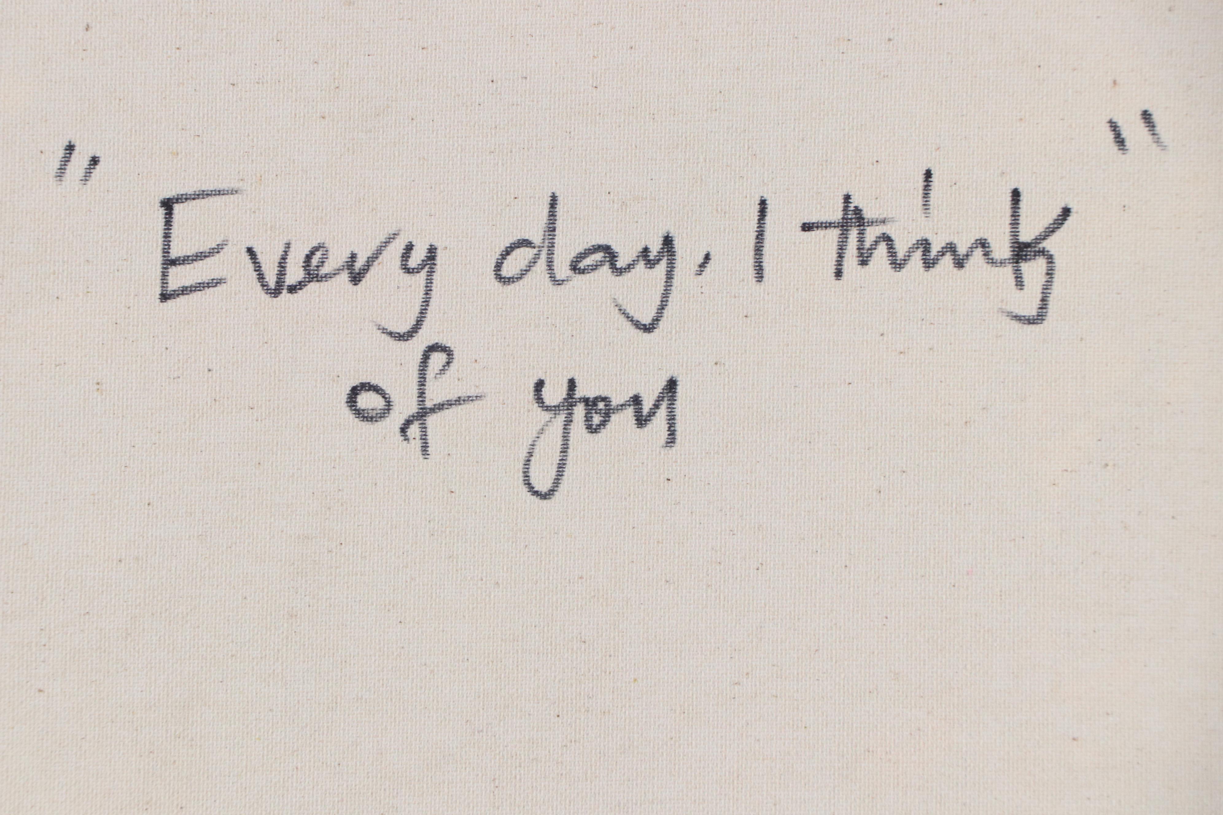 Abiola Idowu Stylized Mixed Media Portrait "Every Day, I Think," 2022