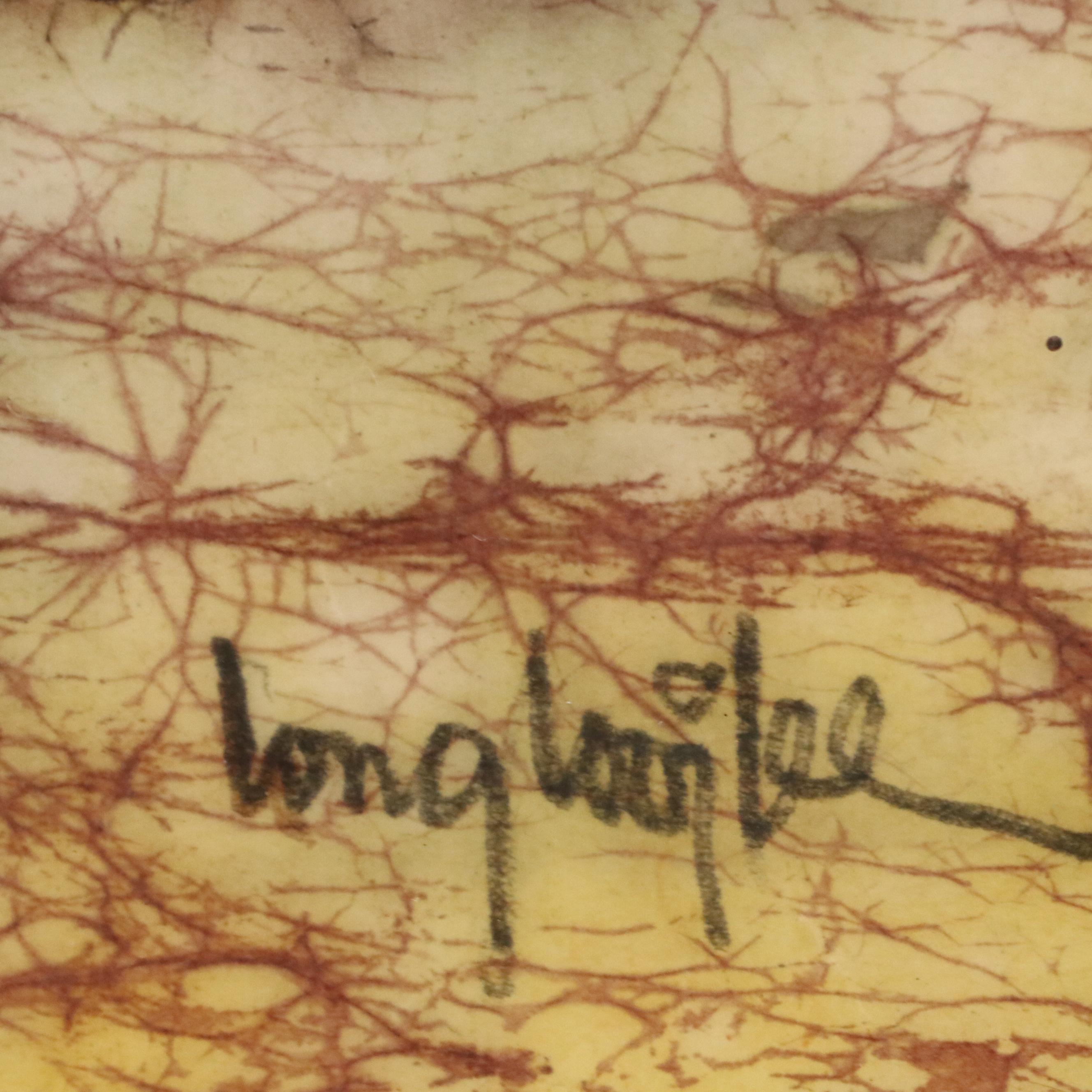 Lee Long Looi Watercolor Painting of River Boats in Forest, Late 20th Century