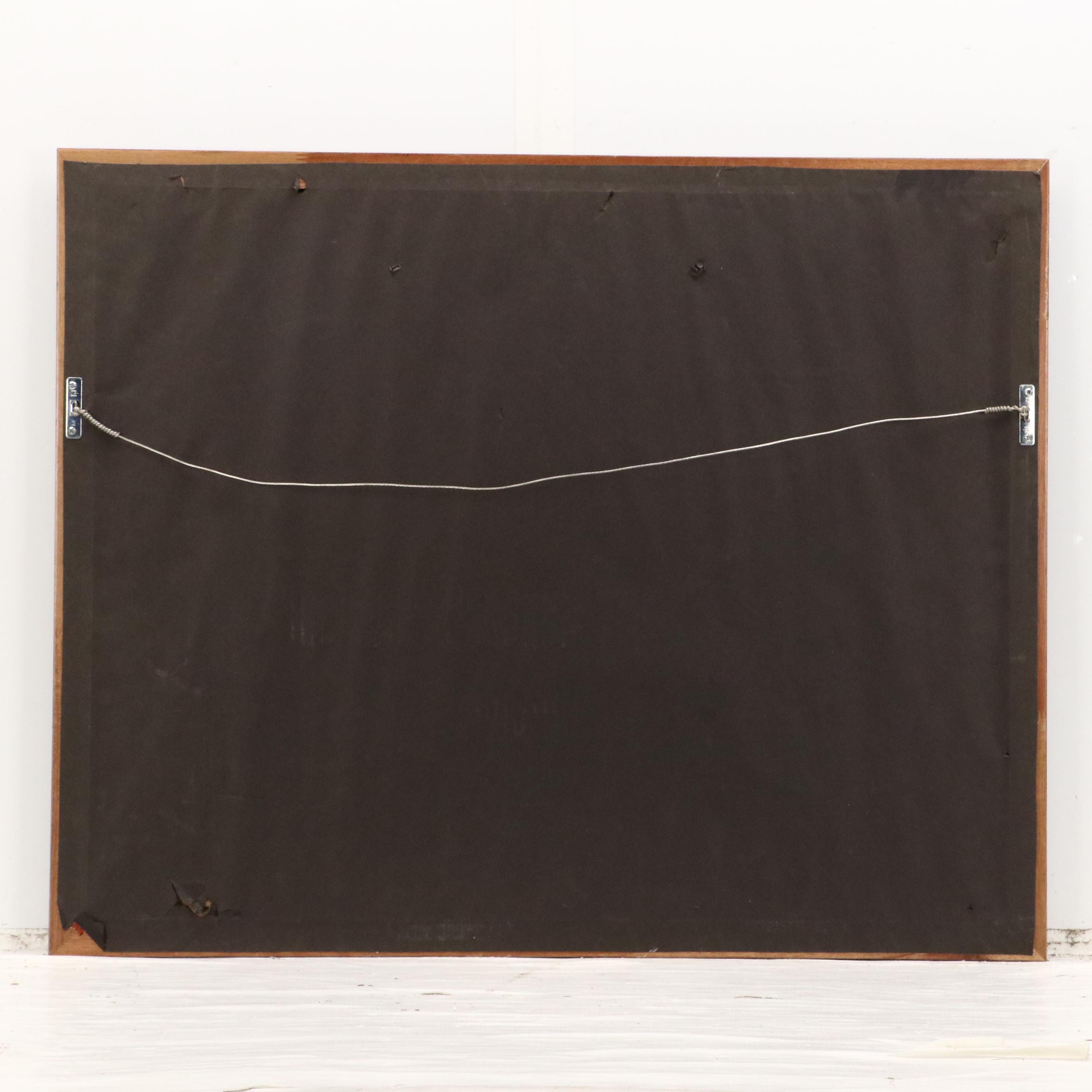 Lee Long Looi Watercolor Painting of River Boats in Forest, Late 20th Century