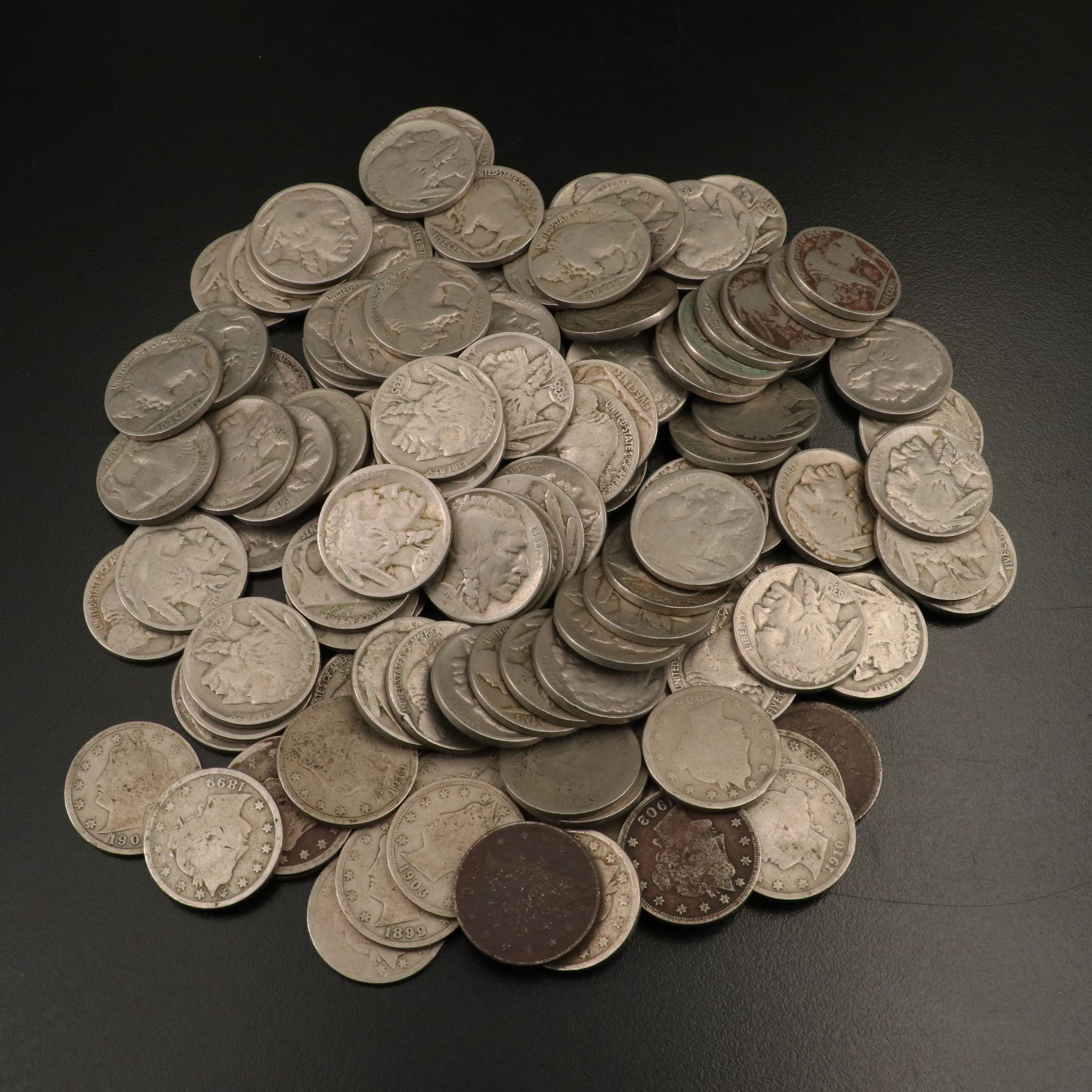 100 Buffalo Nickels and 20 Liberty Head "V" Nickels