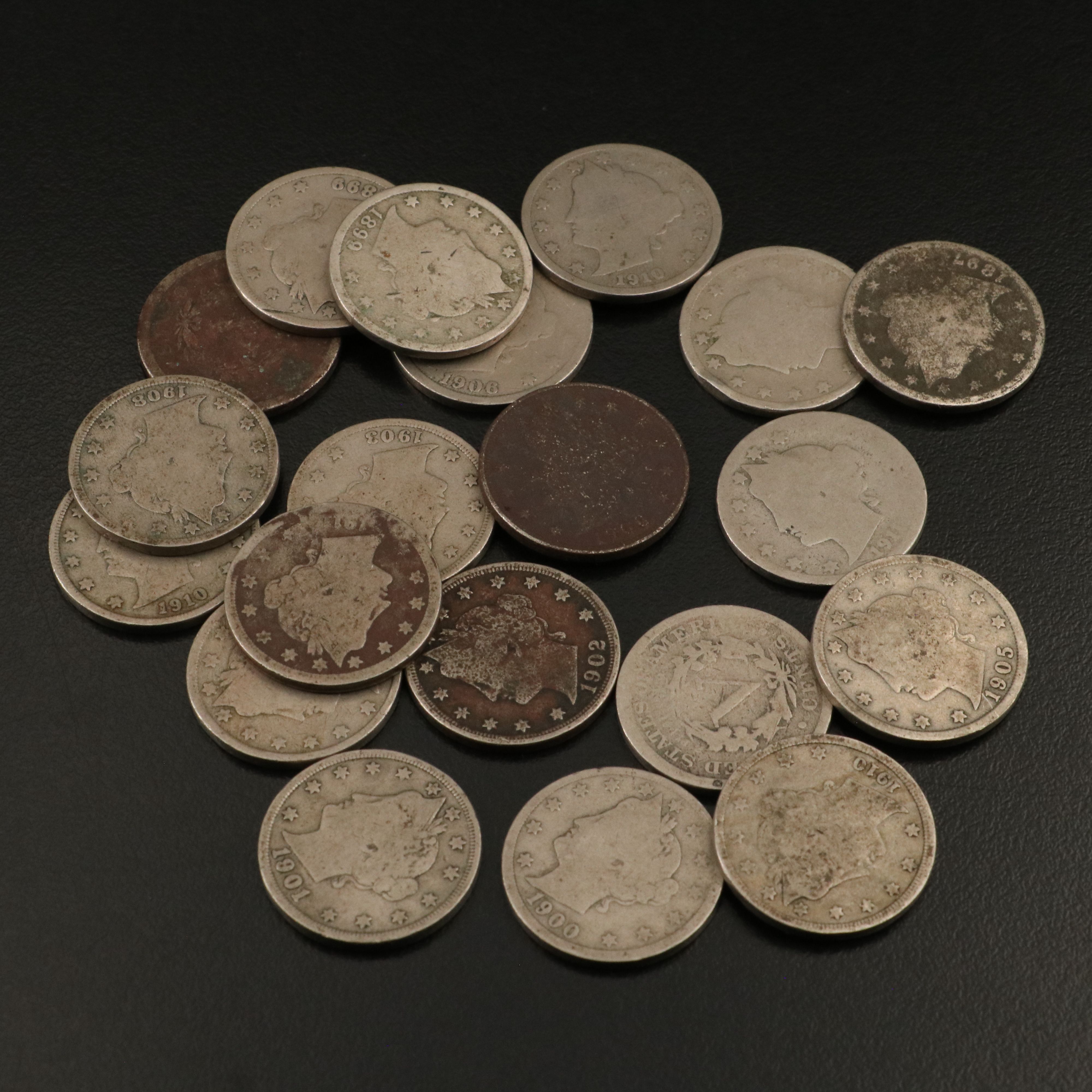 100 Buffalo Nickels and 20 Liberty Head "V" Nickels