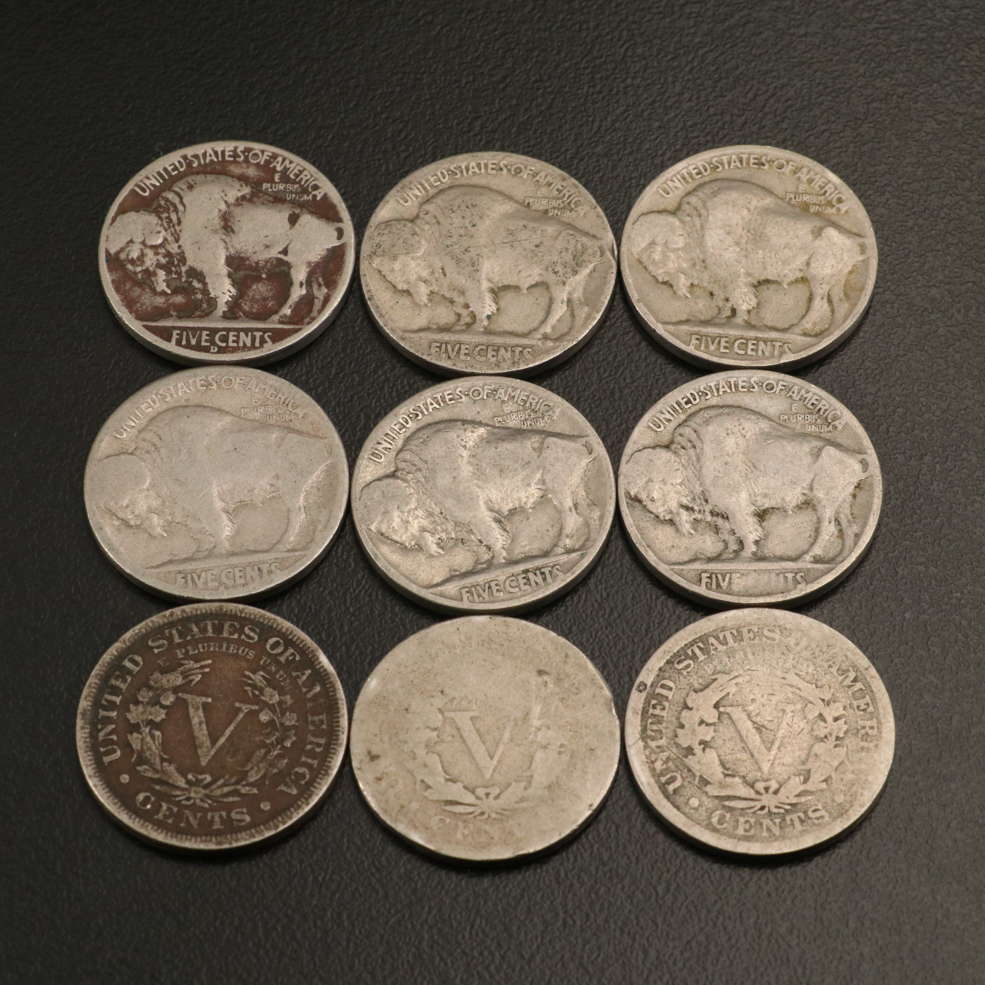 100 Buffalo Nickels and 20 Liberty Head "V" Nickels