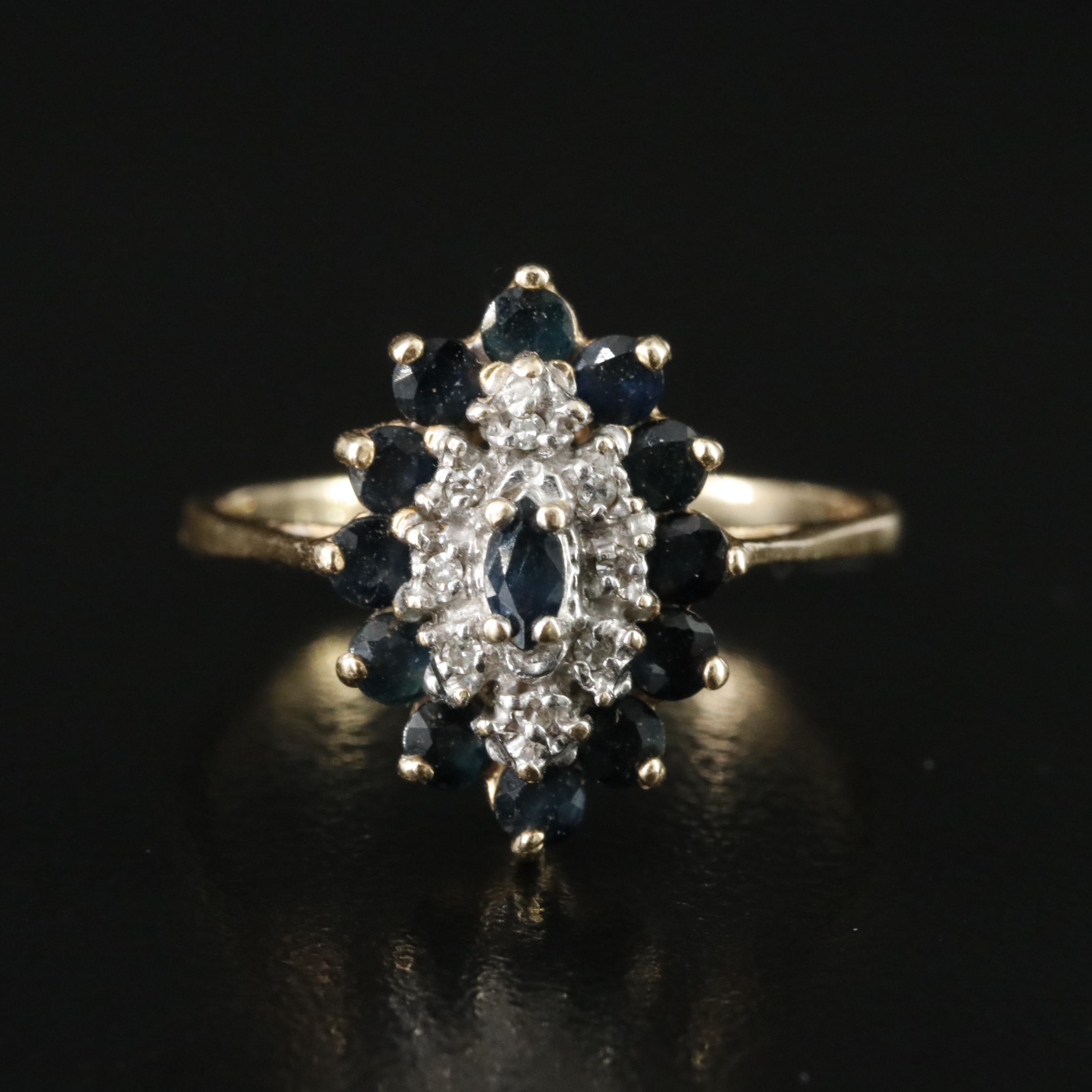 14K Sapphire and Diamond Ring