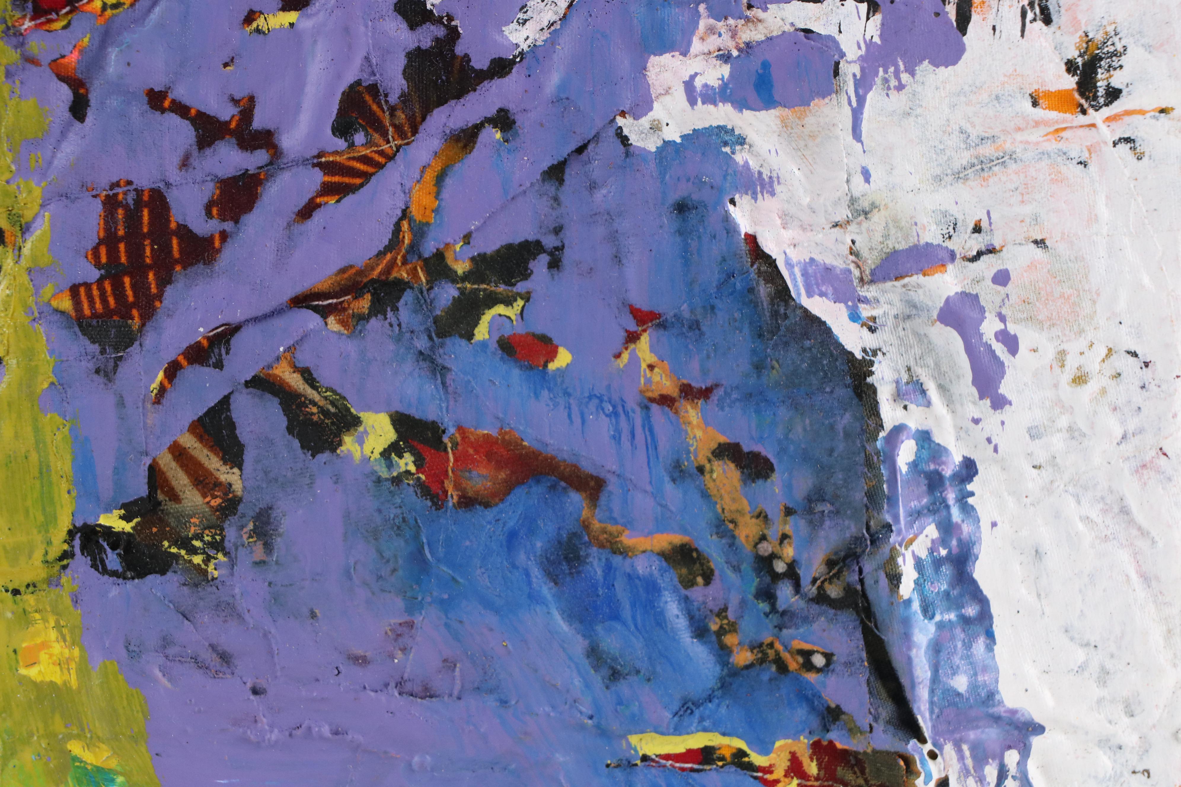 Abiola Idowu Stylized Mixed Media Portrait "We Are Temporary Here," 21st Century