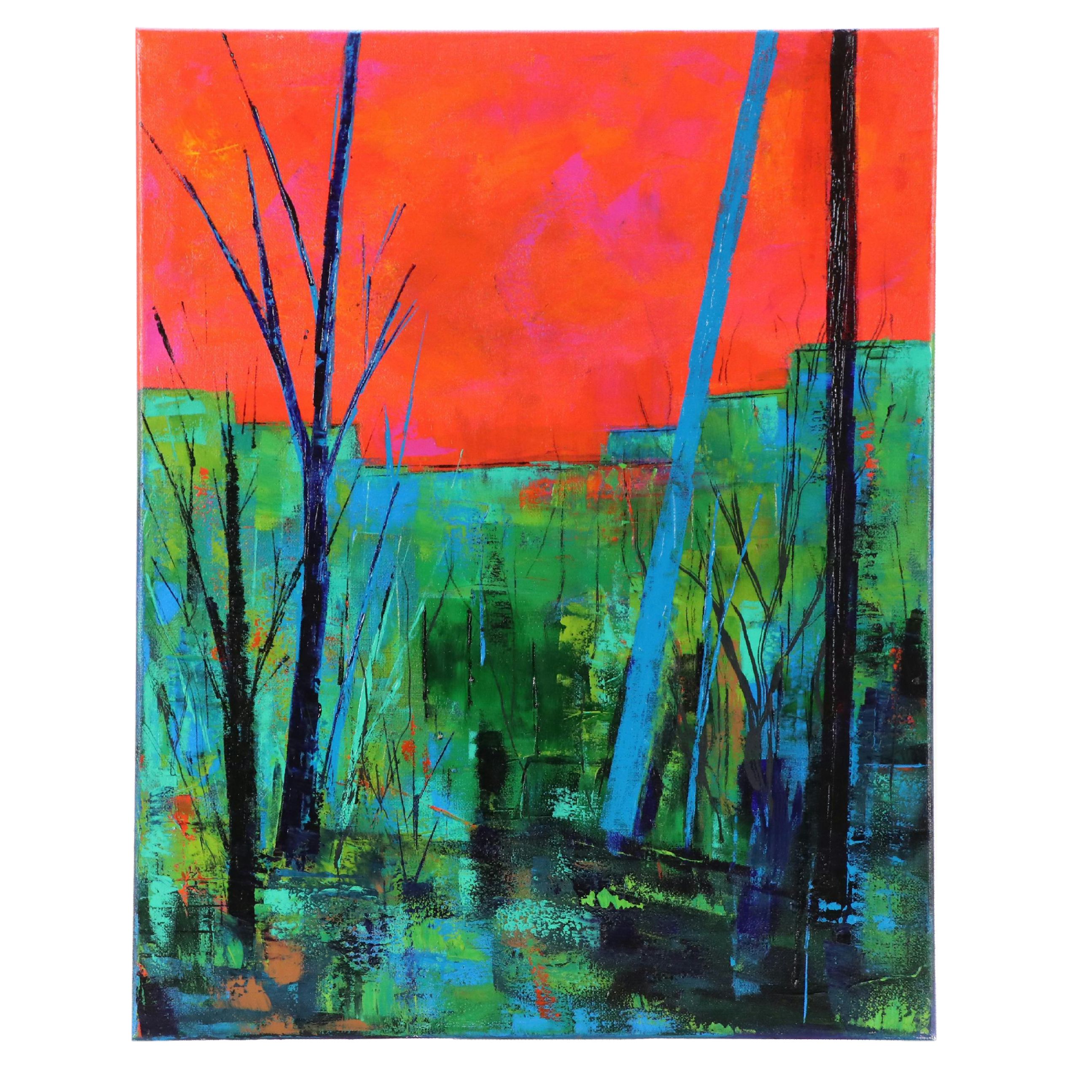 Sanna Acrylic Painting "A Parallel Life," 21st Century