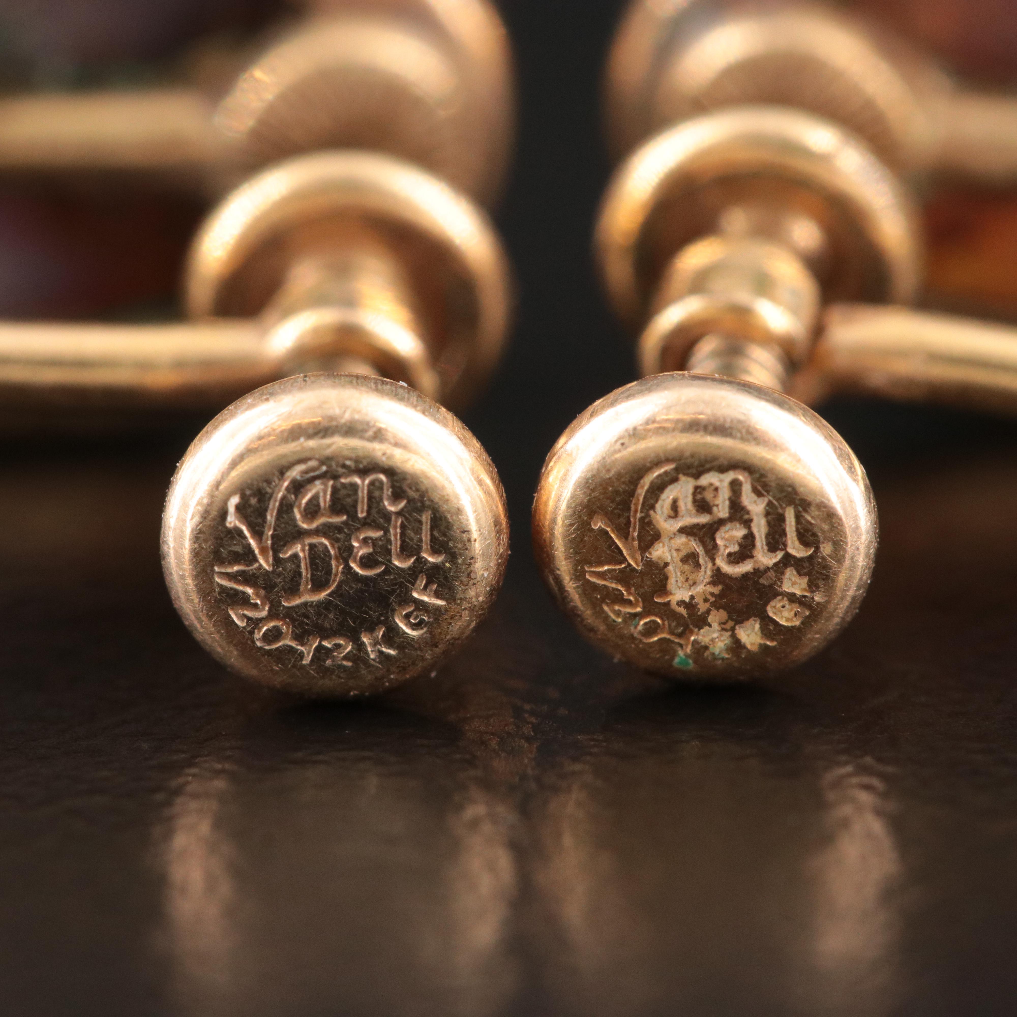 Gold-Filled Faux Opal Earrings