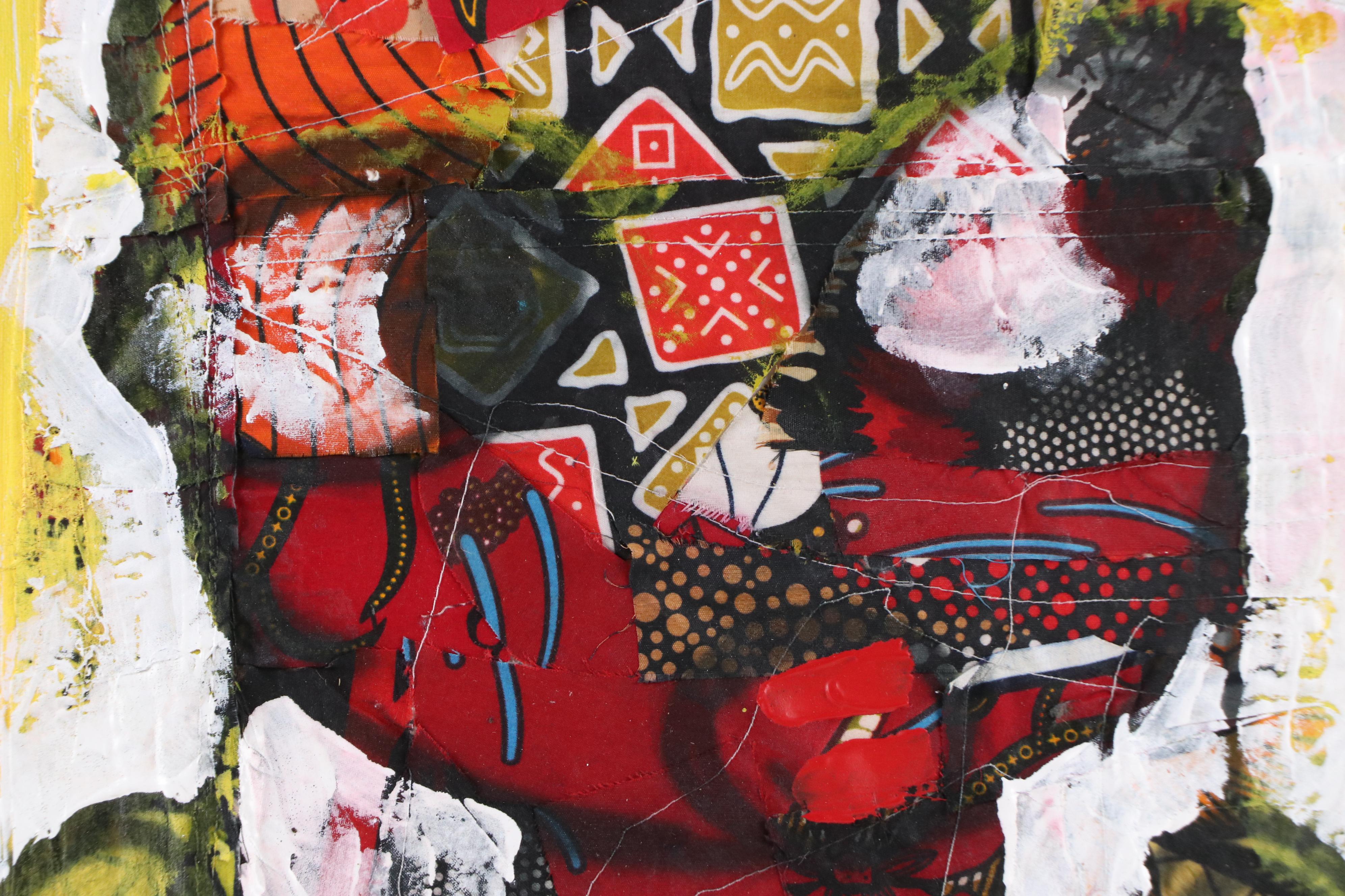 Abiola Idowu Modern Mixed Media Painting, Circa 2020