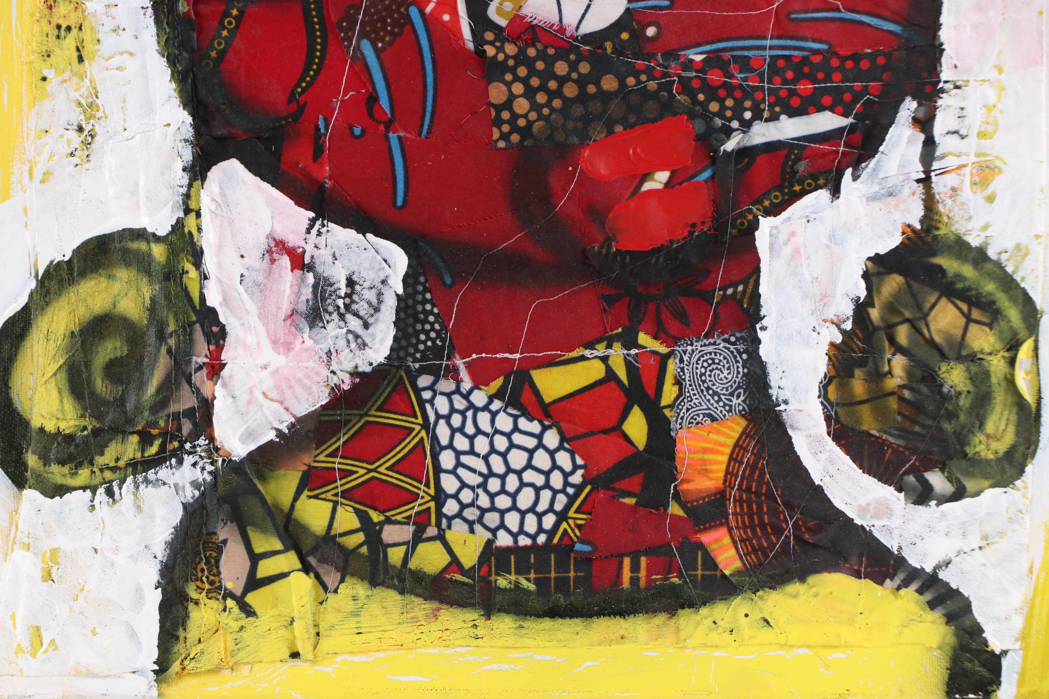 Abiola Idowu Modern Mixed Media Painting, Circa 2020