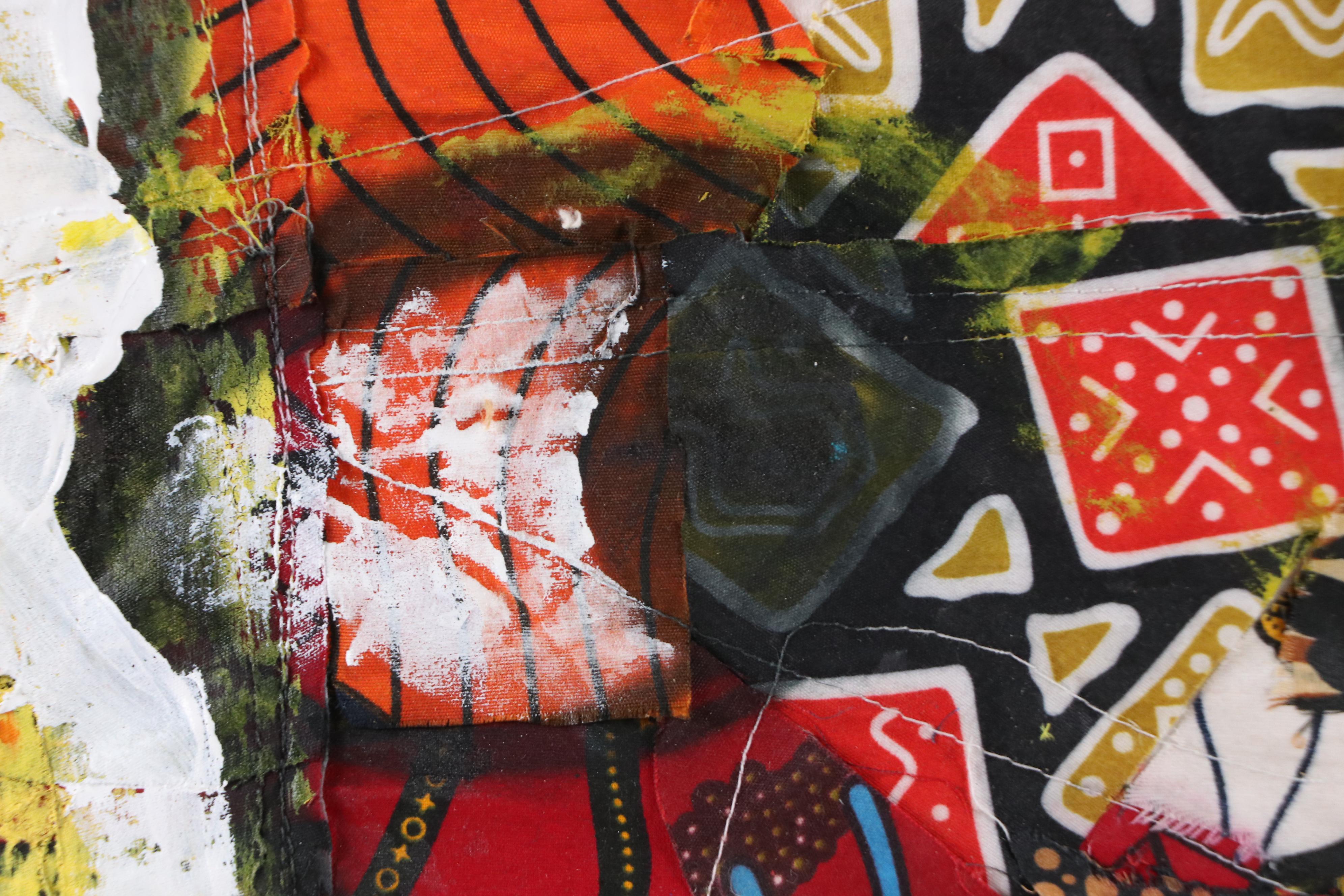 Abiola Idowu Modern Mixed Media Painting, Circa 2020