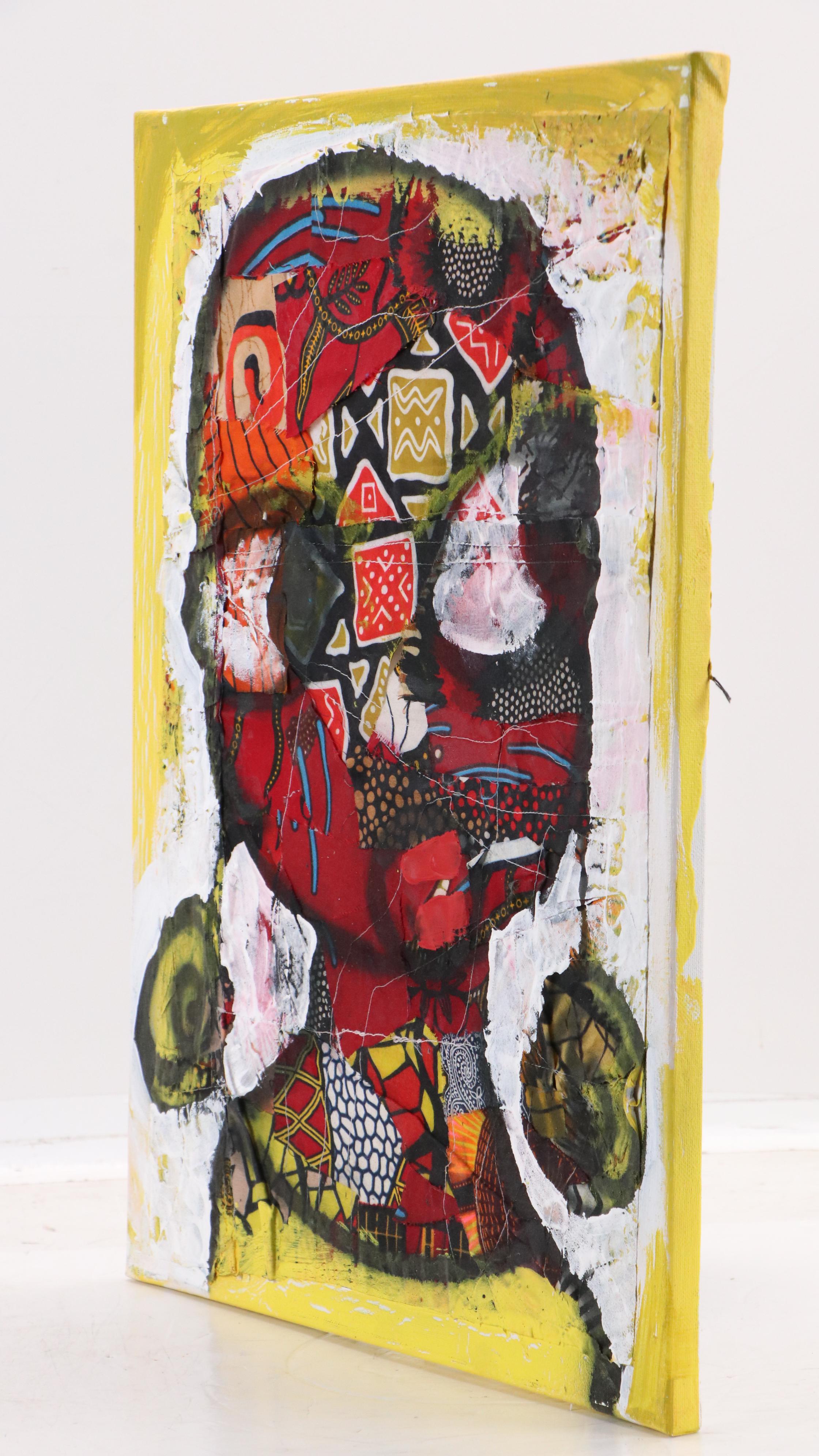 Abiola Idowu Modern Mixed Media Painting, Circa 2020