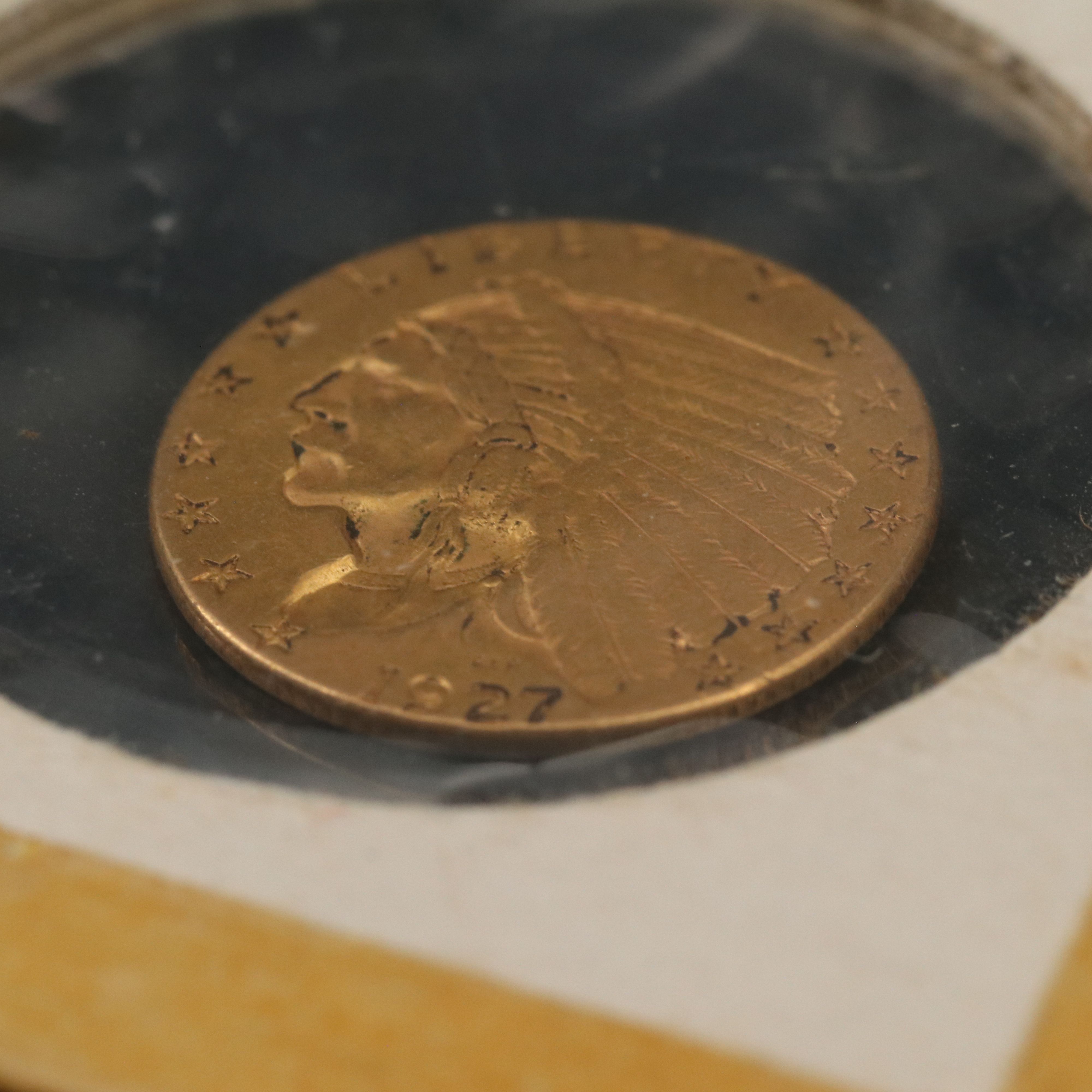 1927 Indian Head $2.50 Gold Quarter Eagle Coin