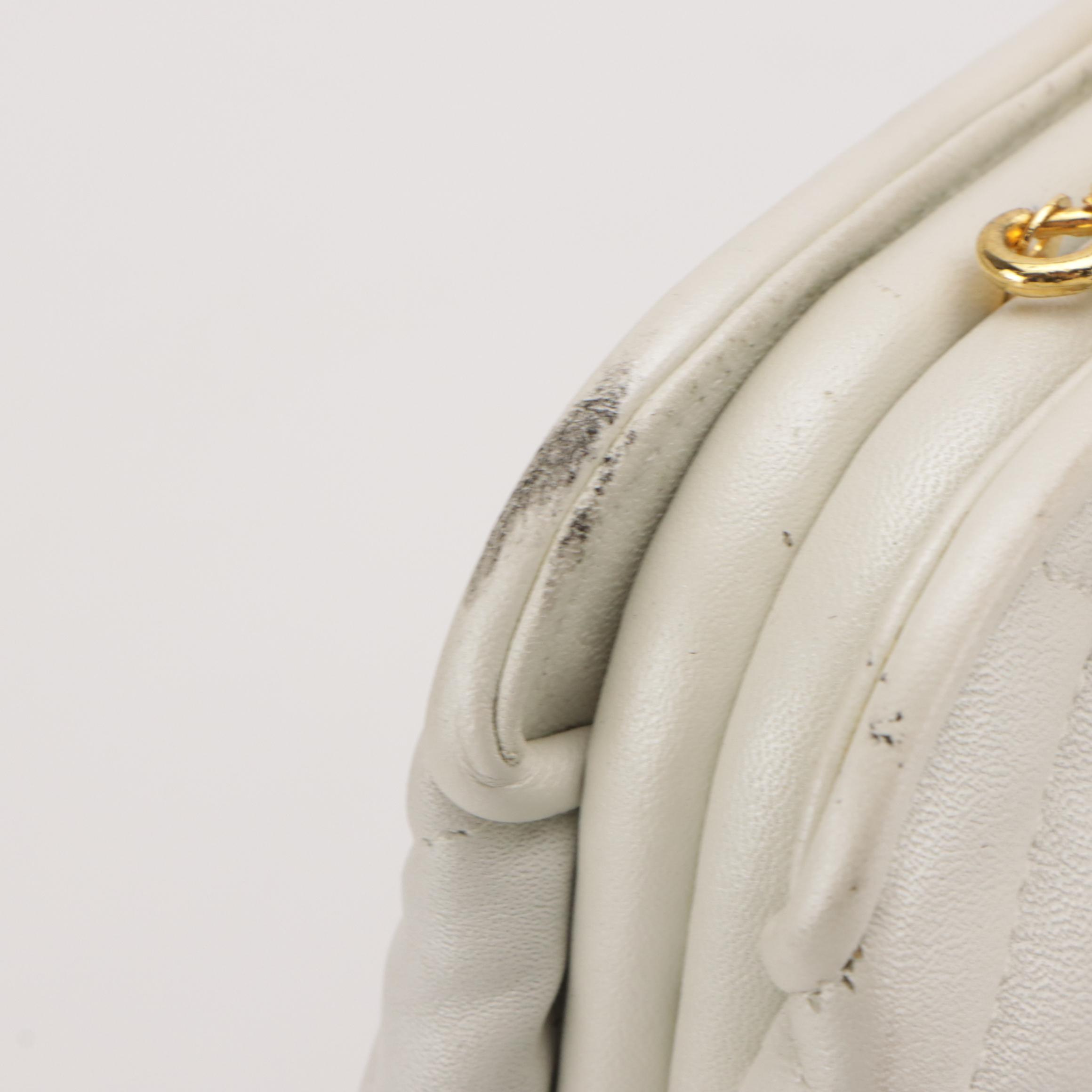 Talbots Brown Leather & White Ribbed Front Flap Crossbody and Other Evening Bags