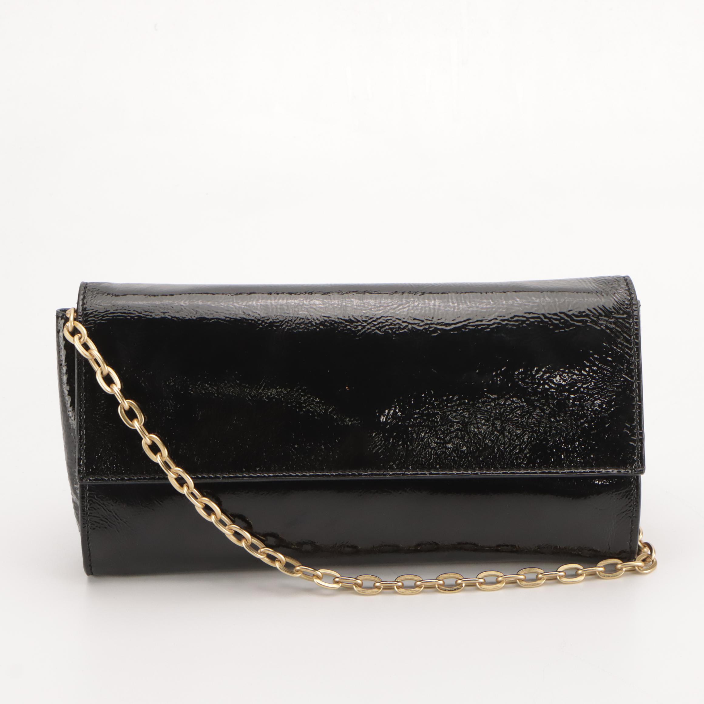 Talbots Brown Leather & White Ribbed Front Flap Crossbody and Other Evening Bags