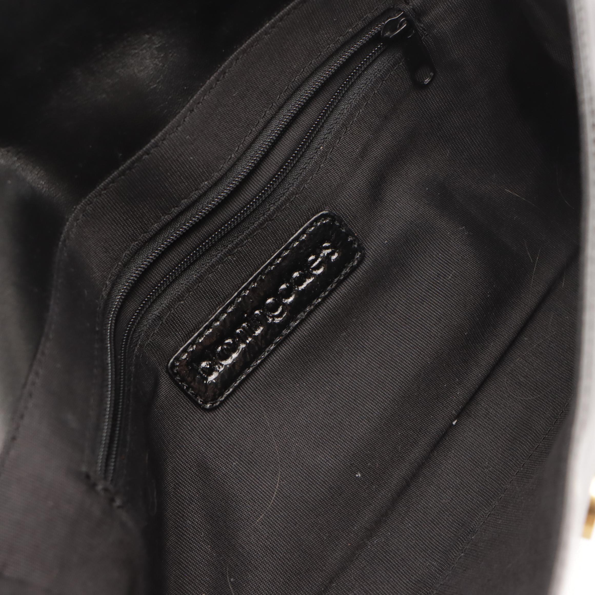 Talbots Brown Leather & White Ribbed Front Flap Crossbody and Other Evening Bags