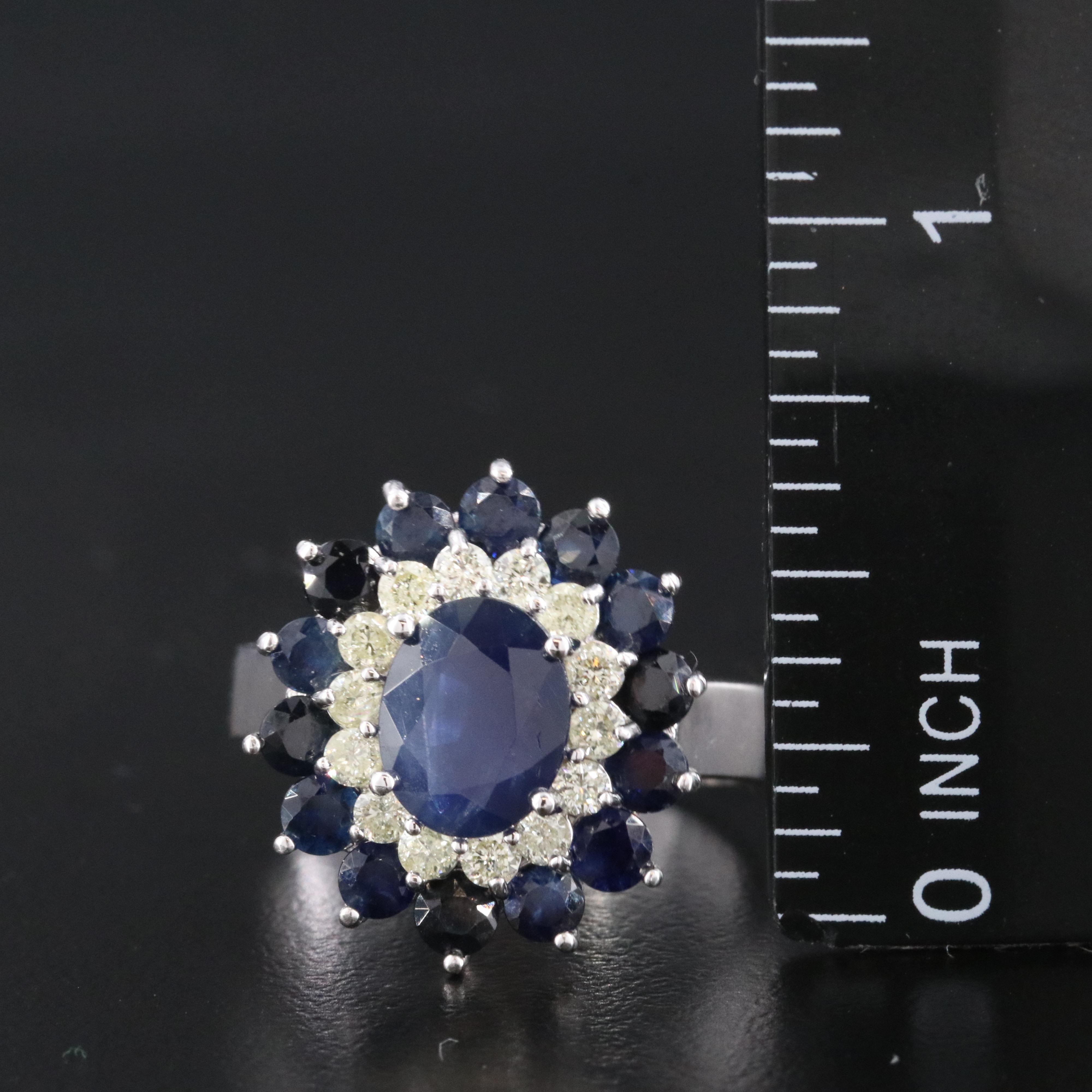 14K 1.20 CT Sapphire and Diamond Ring