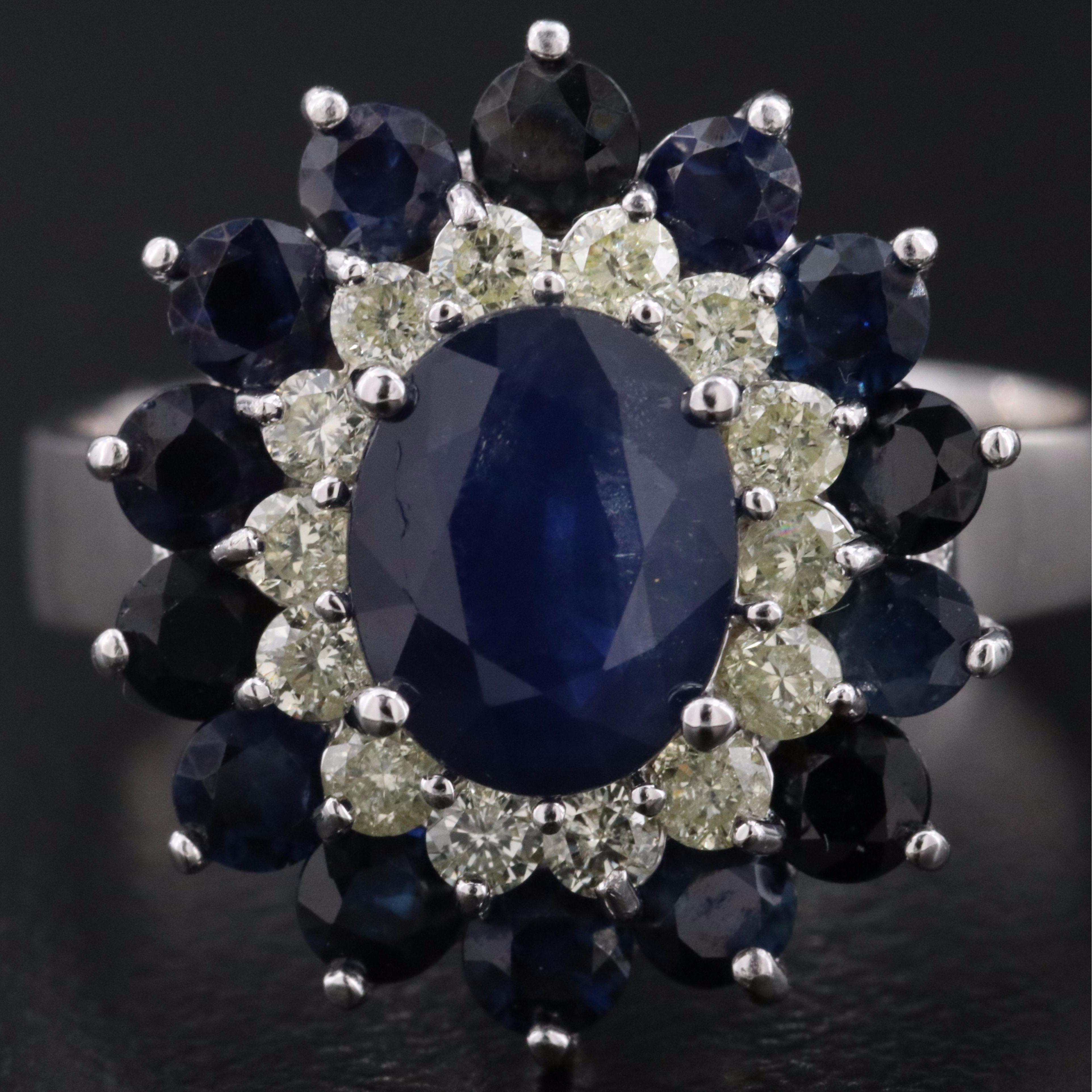 14K 1.20 CT Sapphire and Diamond Ring