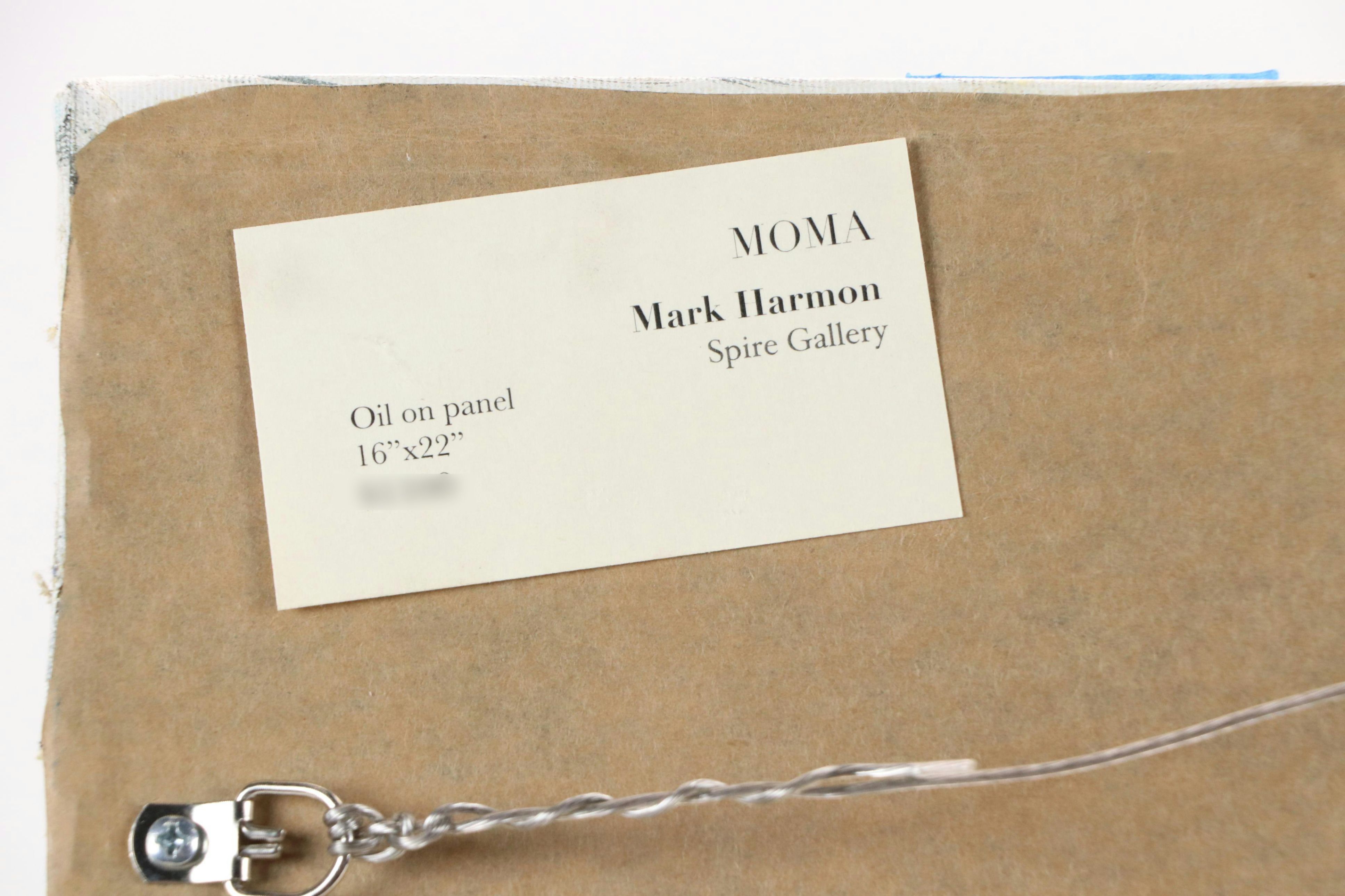 Mark Harmon Oil Painting of Door with Graffiti, 21st Century